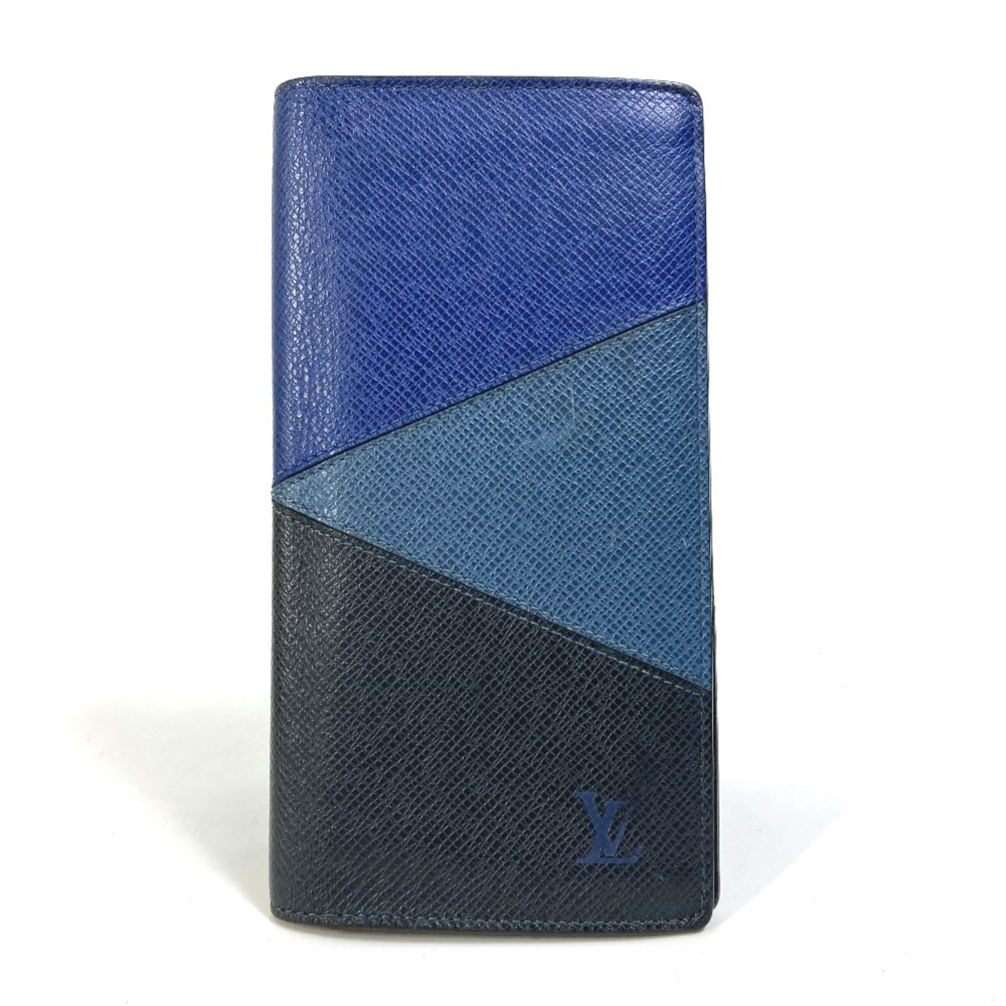 Louis Vuitton M30713 Taiga V Two fold Long Wallet Navy blue