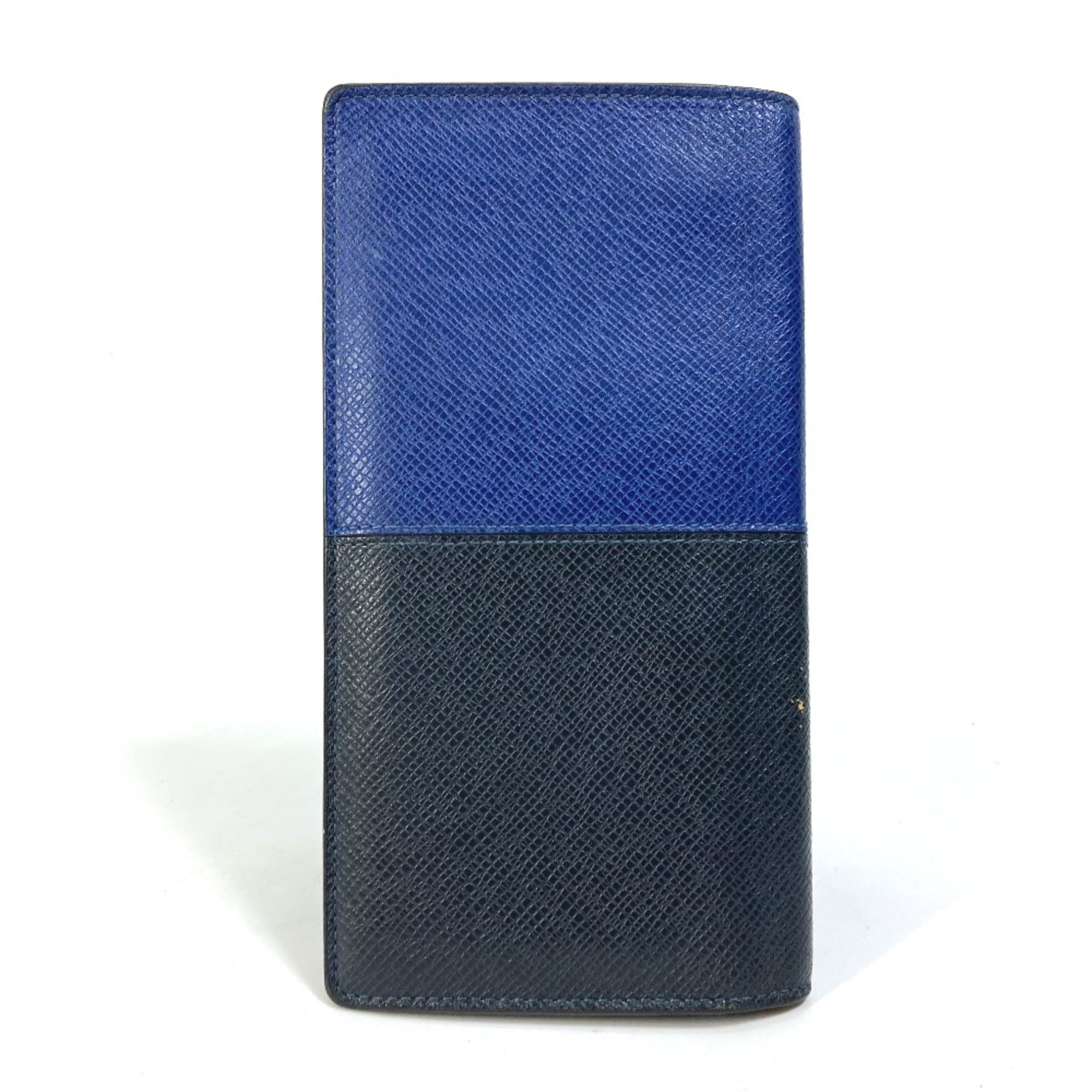 Louis Vuitton M30713 Taiga V Two fold Long Wallet Navy blue