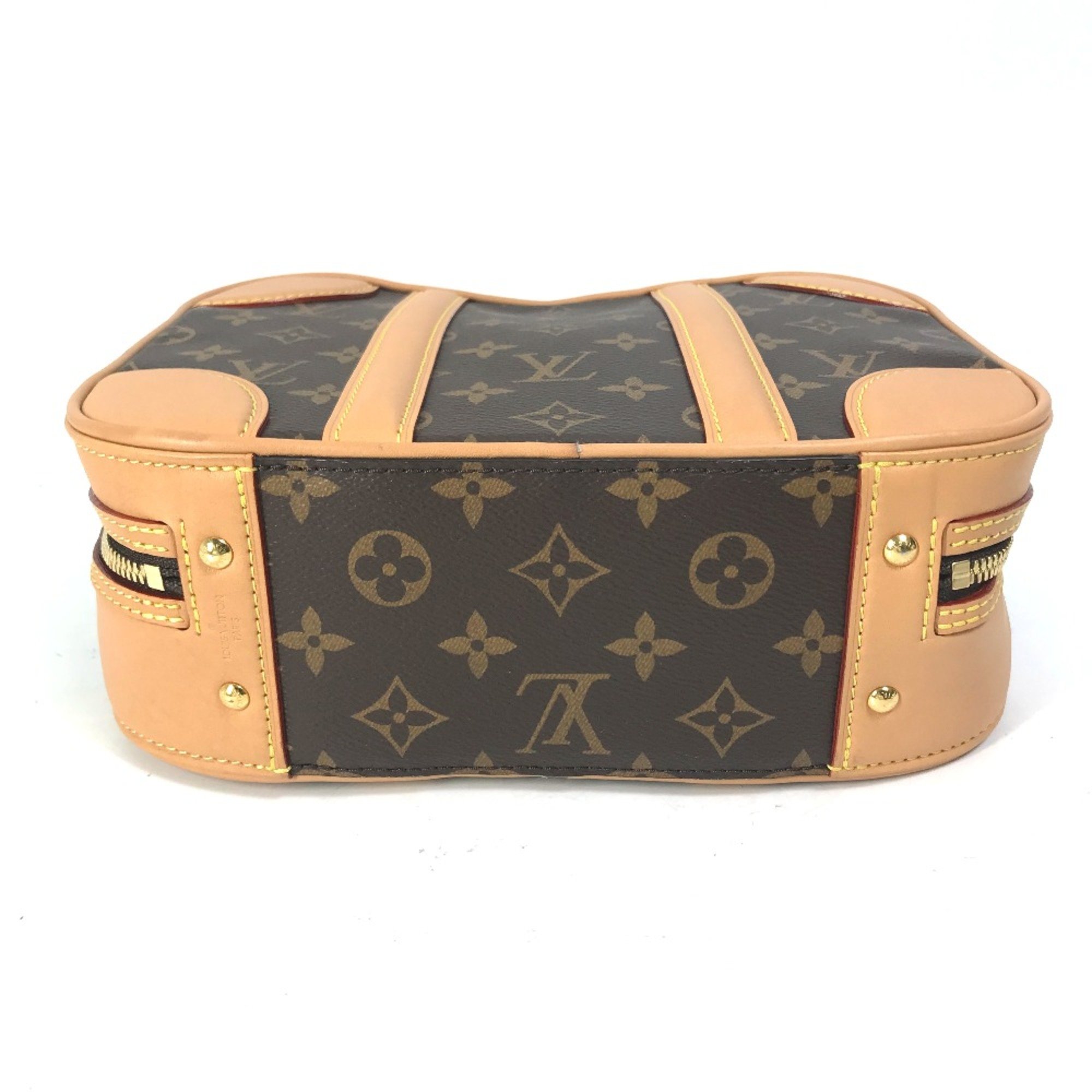 Louis Vuitton M44581 Monogram Crossbody Chain Trunk Hand Bag 2WAY Bag Shoulder Bag Duffle Bag Brown