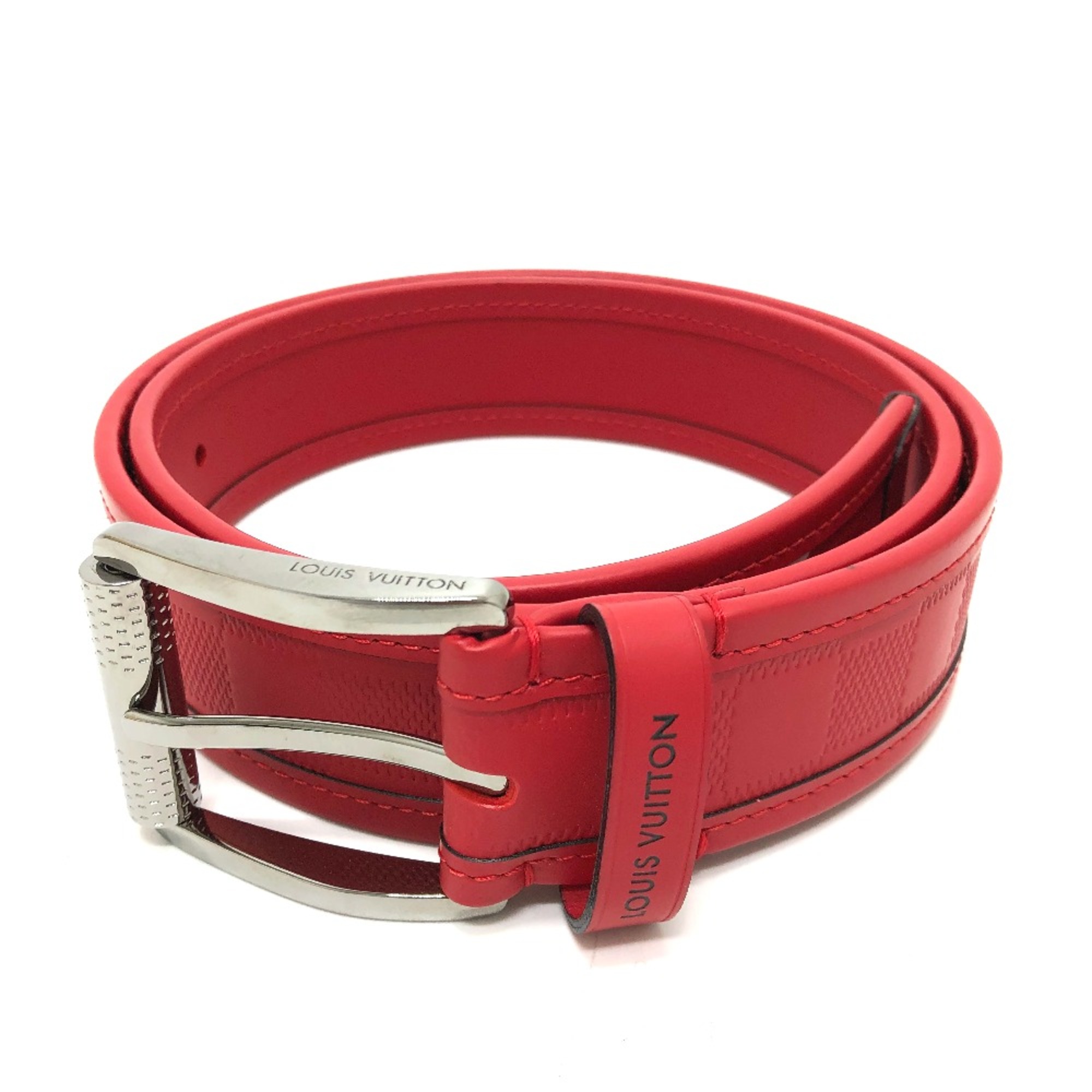 Louis Vuitton M9122 Damier Infini Fashion Accessories belt Red SilverHardware