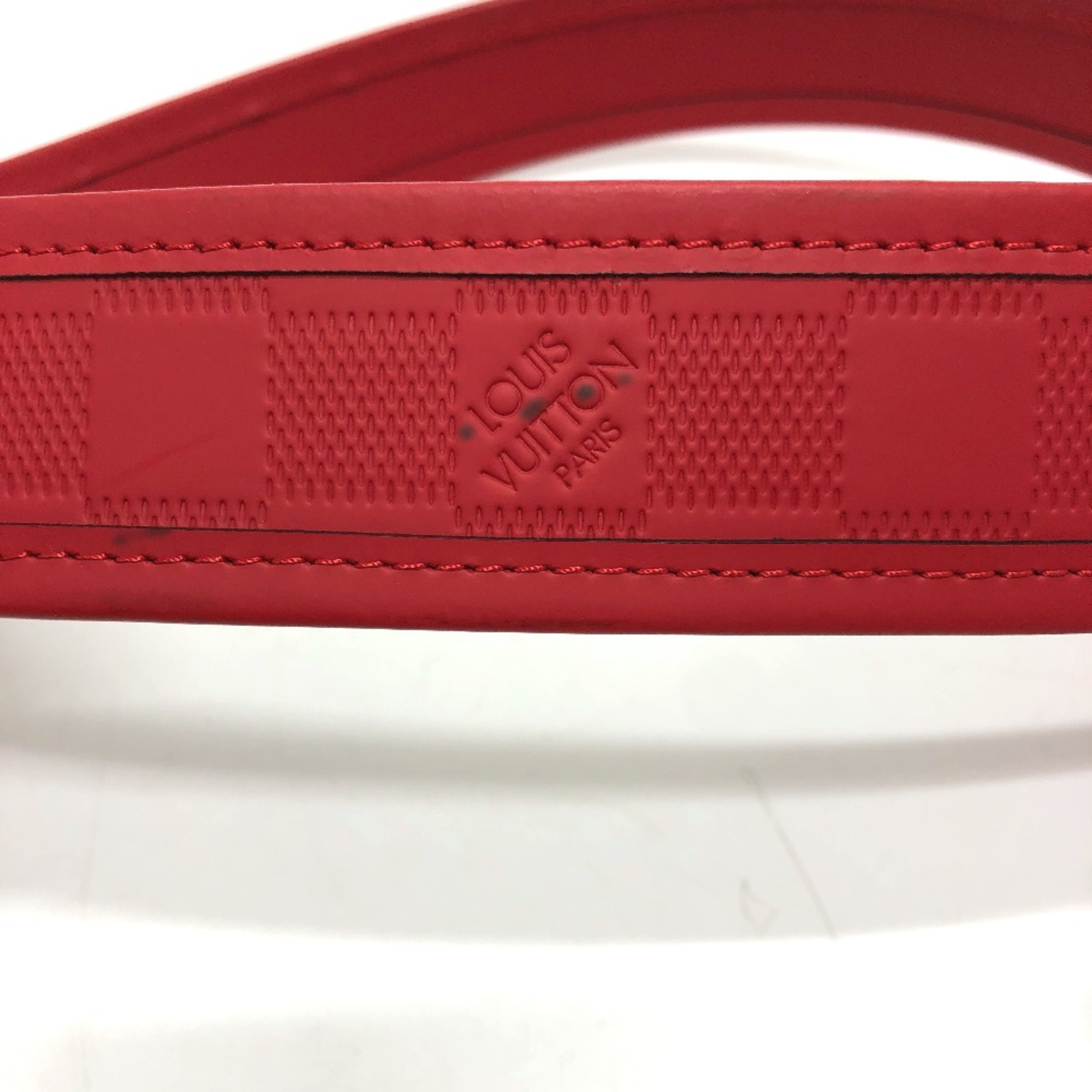 Louis Vuitton M9122 Damier Infini Fashion Accessories belt Red SilverHardware