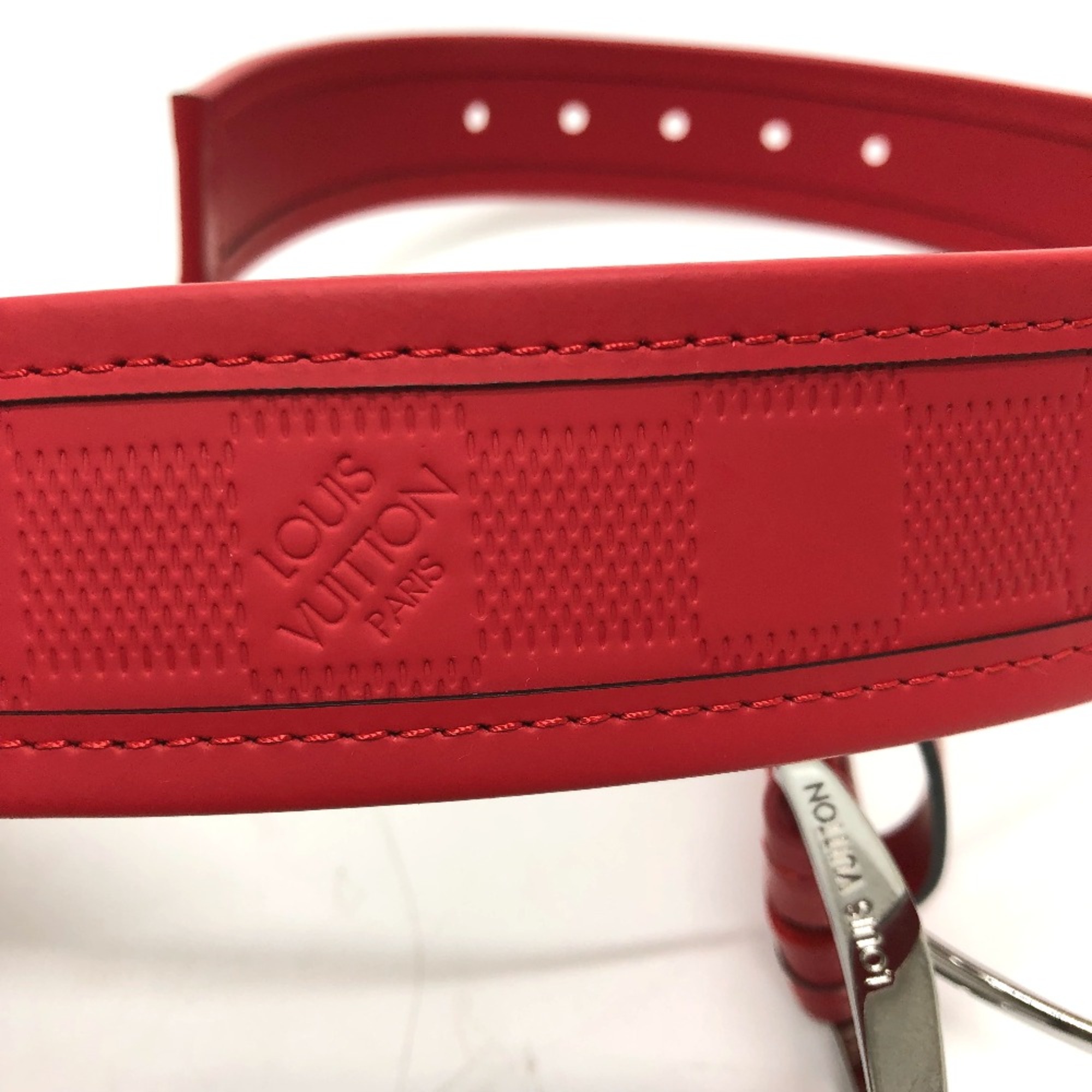 Louis Vuitton M9122 Damier Infini Fashion Accessories belt Red SilverHardware