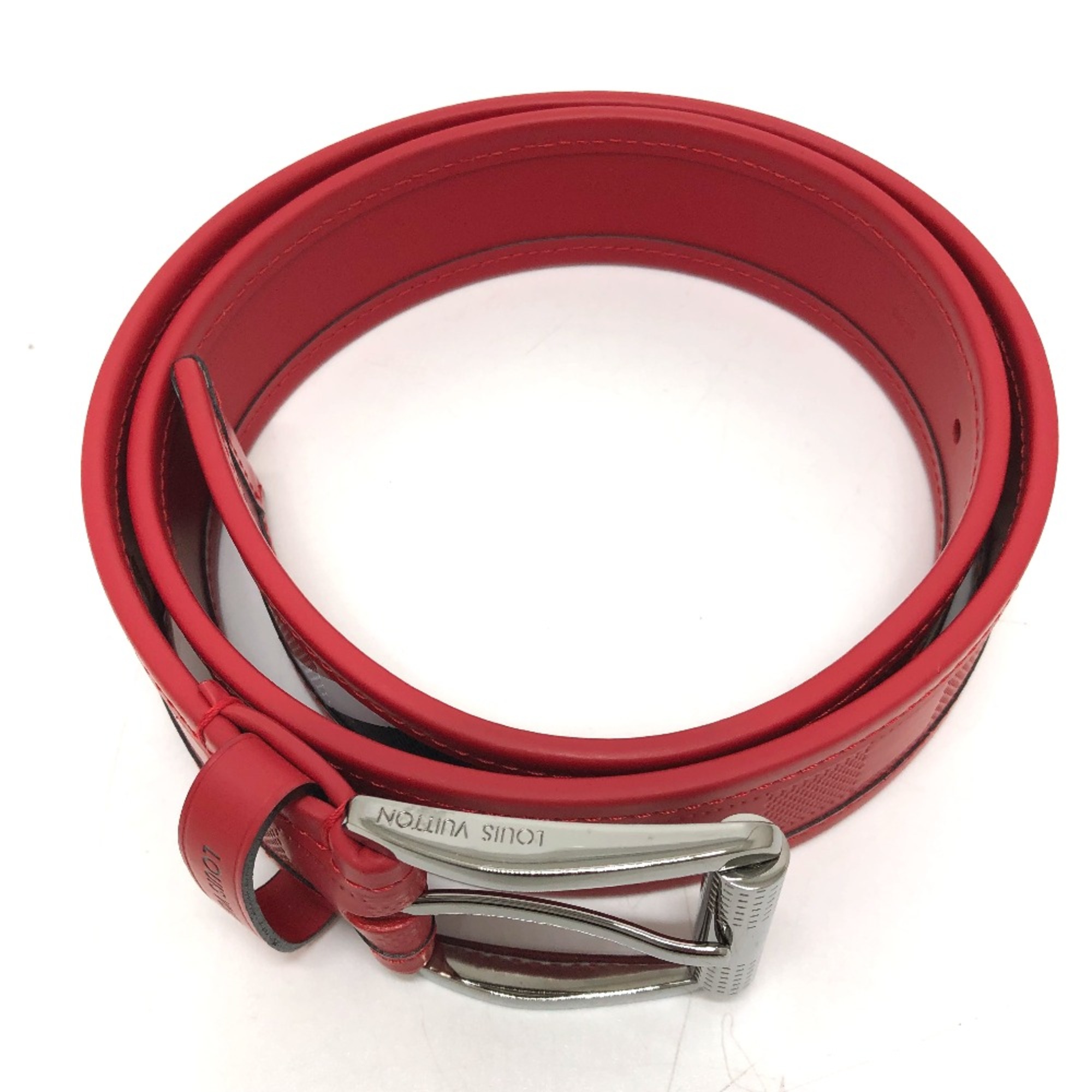 Louis Vuitton M9122 Damier Infini Fashion Accessories belt Red SilverHardware