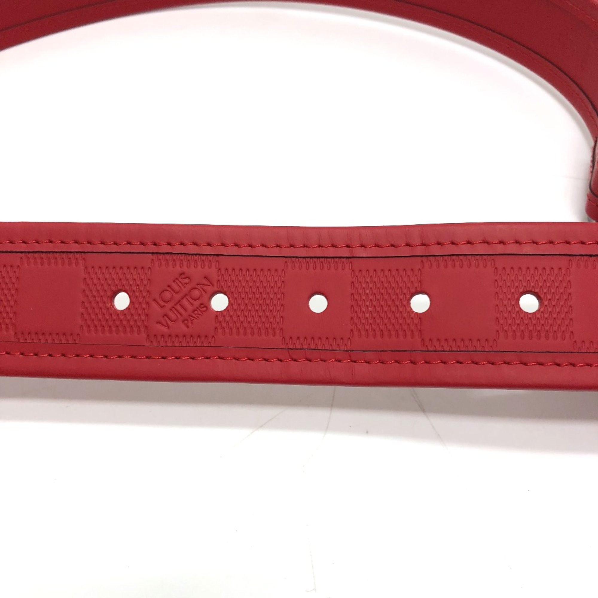 Louis Vuitton M9122 Damier Infini Fashion Accessories belt Red SilverHardware