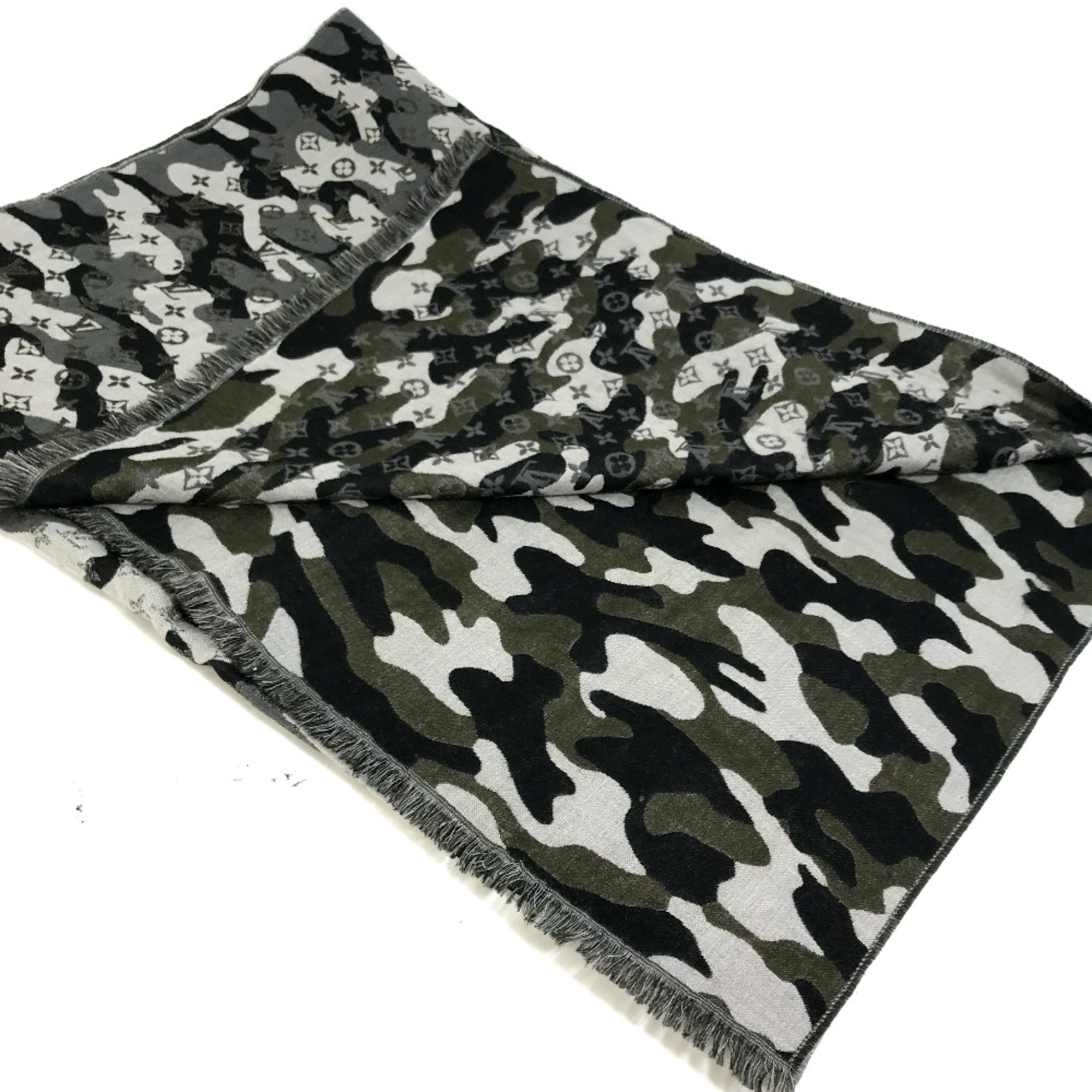 Louis Vuitton M71627 Camouflage camouflage Stole/Shawl Black x khaki