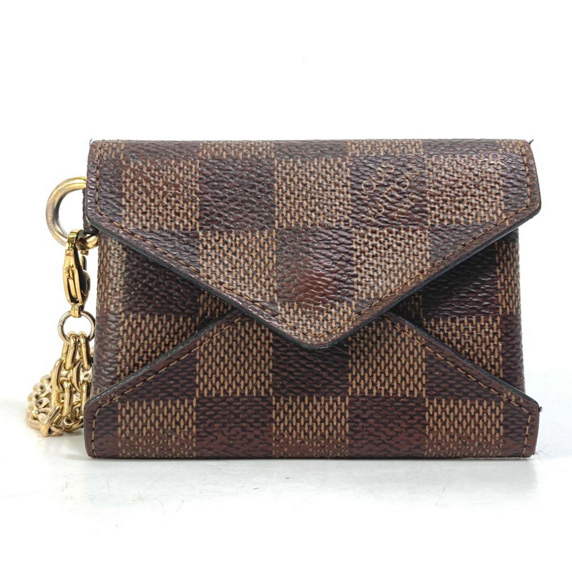 Louis Vuitton N60285 Damier Coin Compartment Wallet with ChainNecklace coin purse Ebene Brown