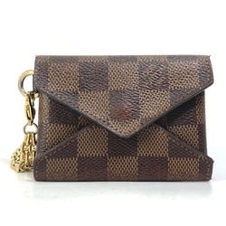 Louis Vuitton N60285 Damier Coin Compartment Wallet with ChainNecklace coin purse Ebene Brown