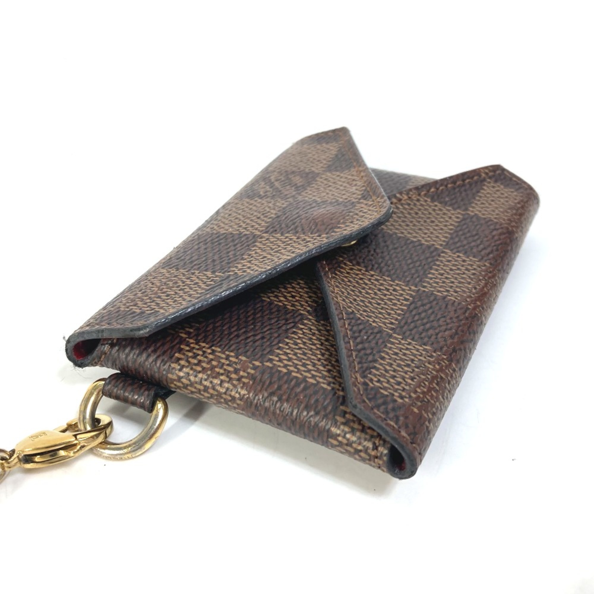 Louis Vuitton N60285 Damier Coin Compartment Wallet with ChainNecklace coin purse Ebene Brown