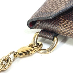 Louis Vuitton N60285 Damier Coin Compartment Wallet with ChainNecklace coin purse Ebene Brown