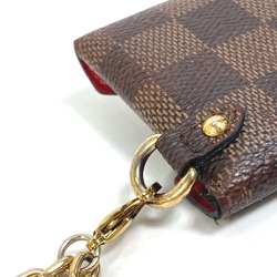 Louis Vuitton N60285 Damier Coin Compartment Wallet with ChainNecklace coin purse Ebene Brown