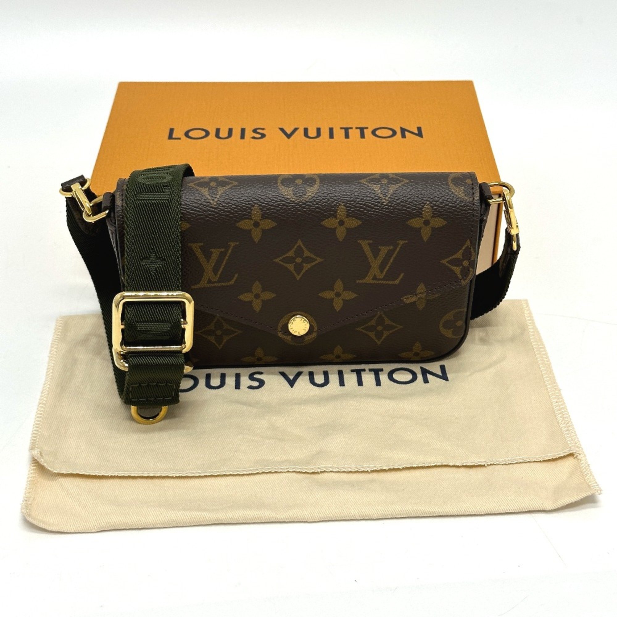 Louis Vuitton M80091 Monogram Crossbody pouch Shoulder Bag Brown GoldHardware