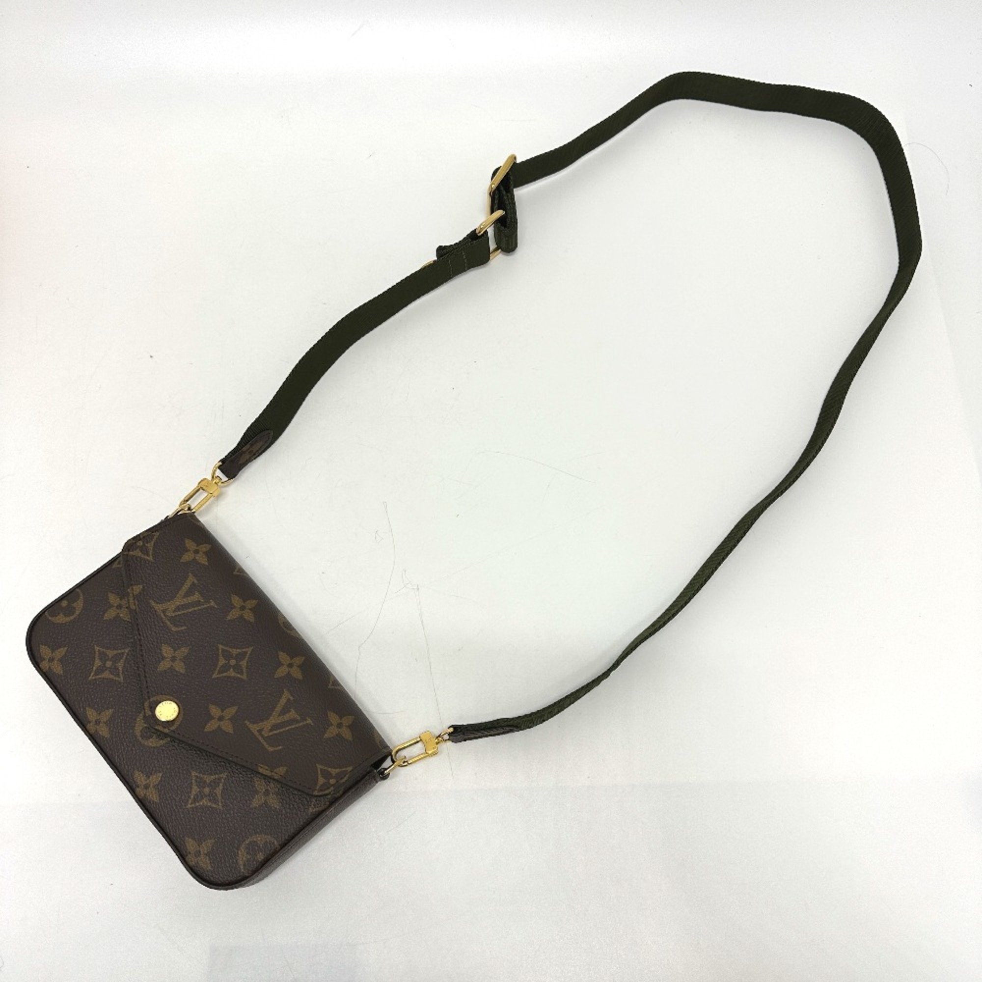 Louis Vuitton M80091 Monogram Crossbody pouch Shoulder Bag Brown GoldHardware