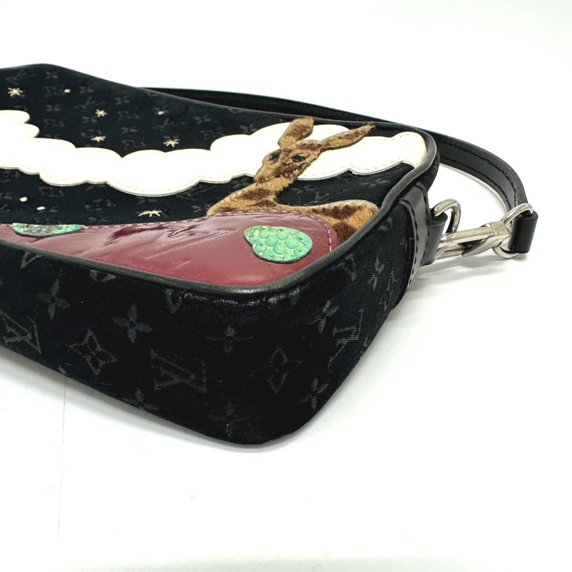 Louis Vuitton M92275 Monogram-Satin Hand Bag Shoulder Shoulder Bag Black