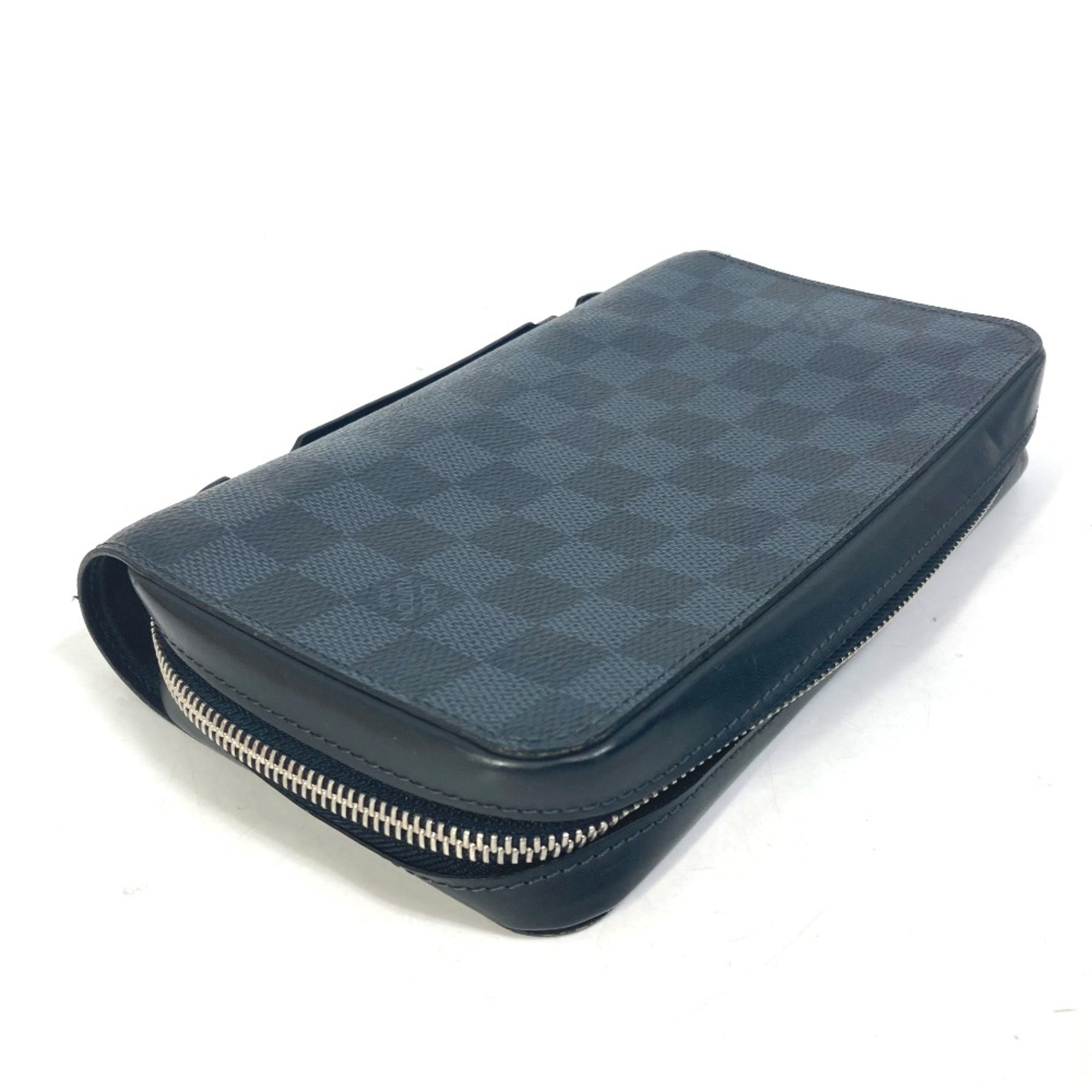 Louis Vuitton N41590 Damier Cobalt Travel Case Hand Bag Long Wallet Navy