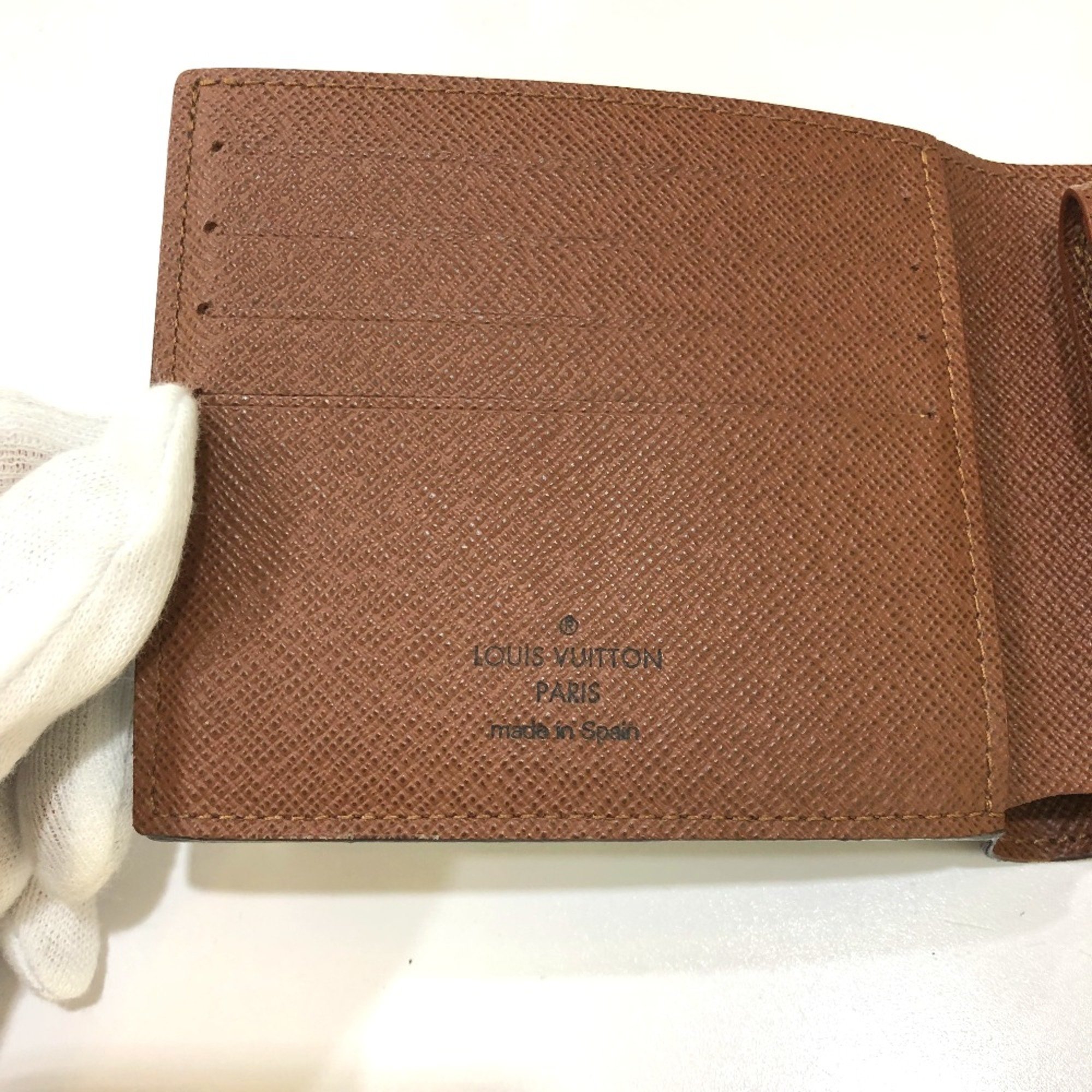 Louis Vuitton M62288 logo Saif Folded wallet Brown