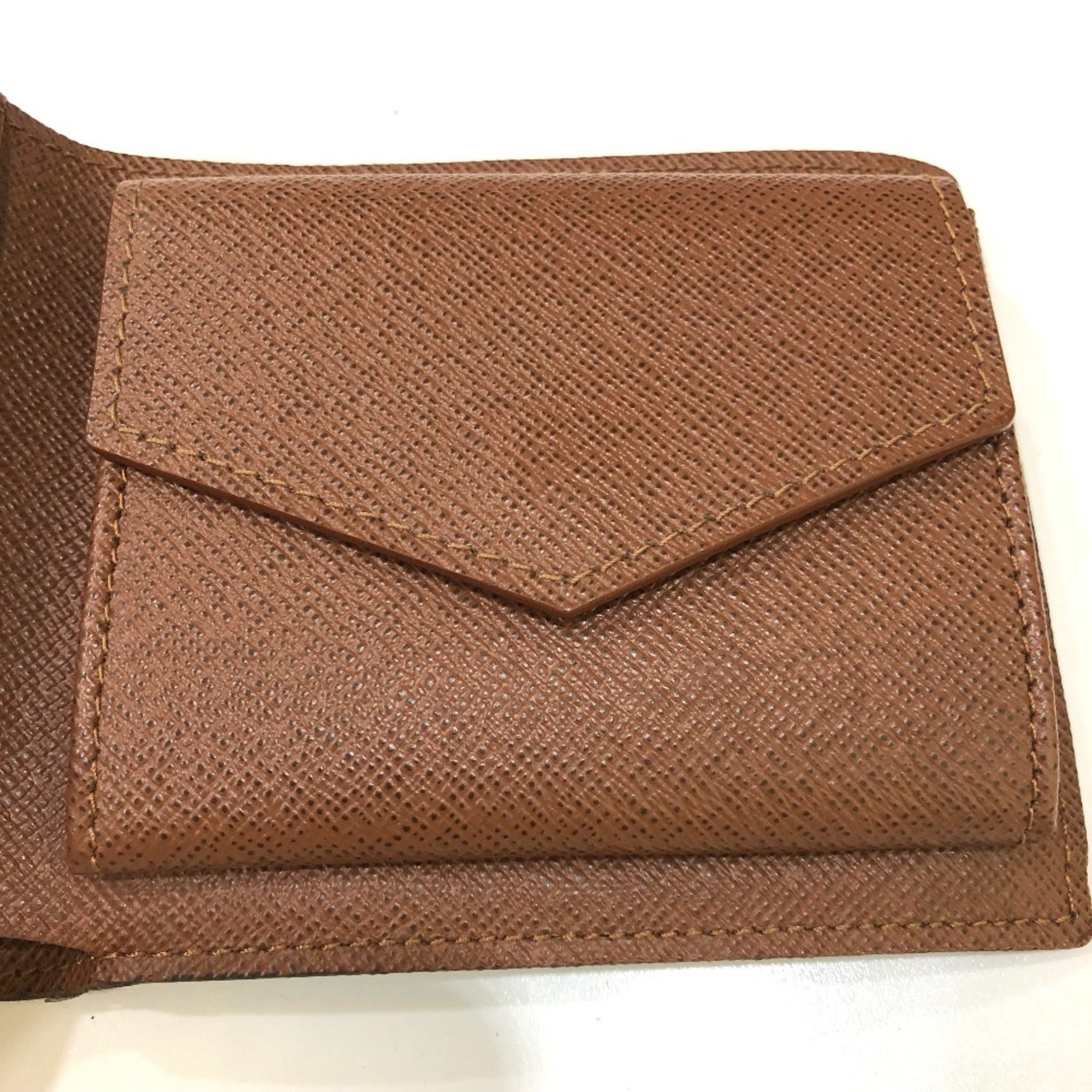 Louis Vuitton M62288 logo Saif Folded wallet Brown