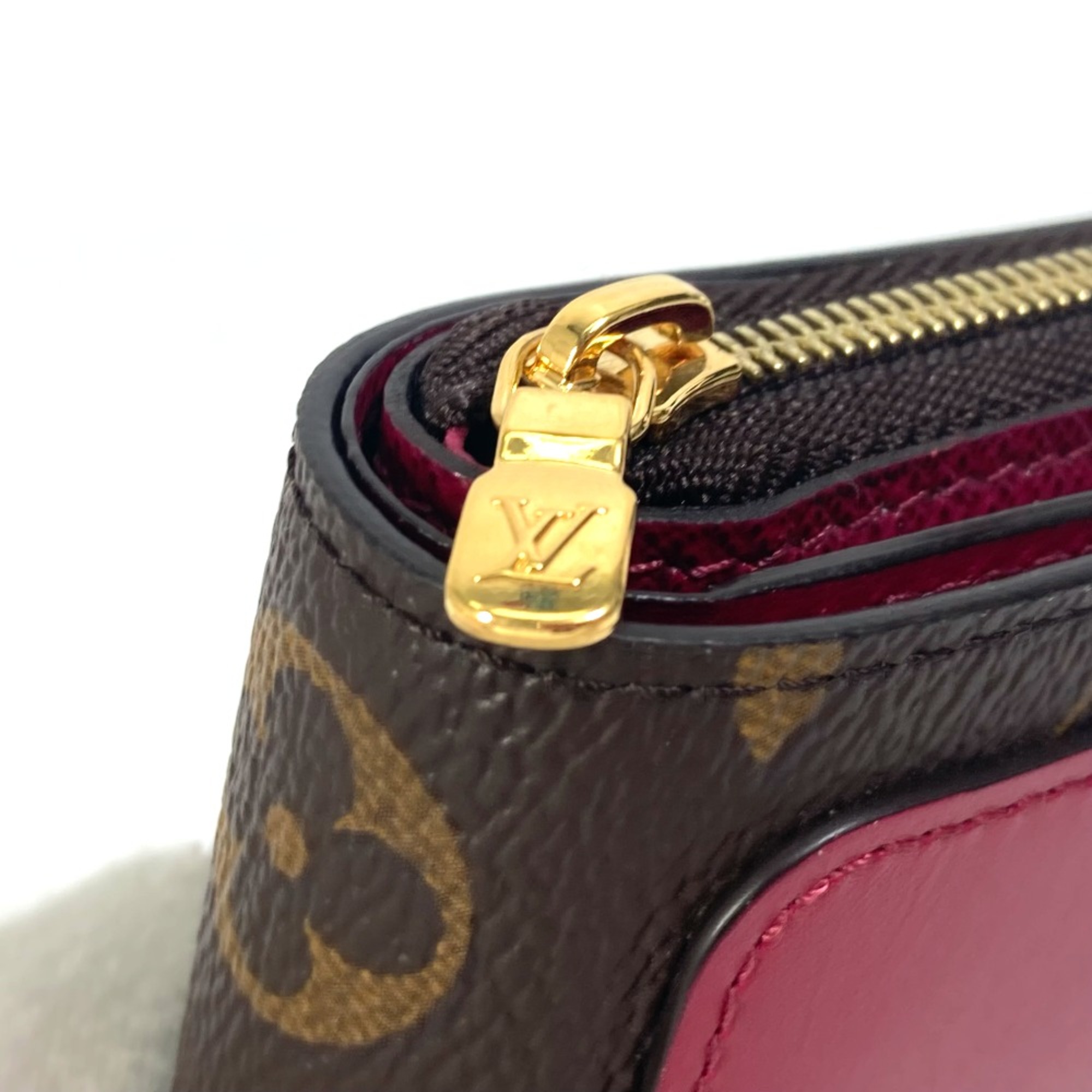 Louis Vuitton M82377 Monogram Folded wallet Fuchsia Brown