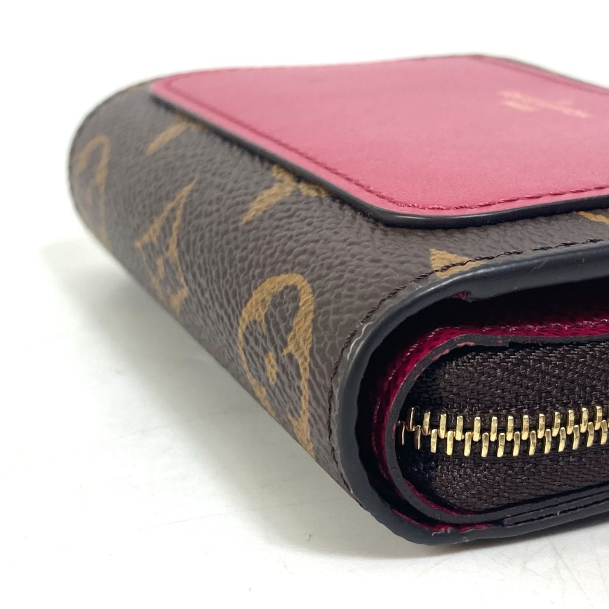 Louis Vuitton M82377 Monogram Folded wallet Fuchsia Brown