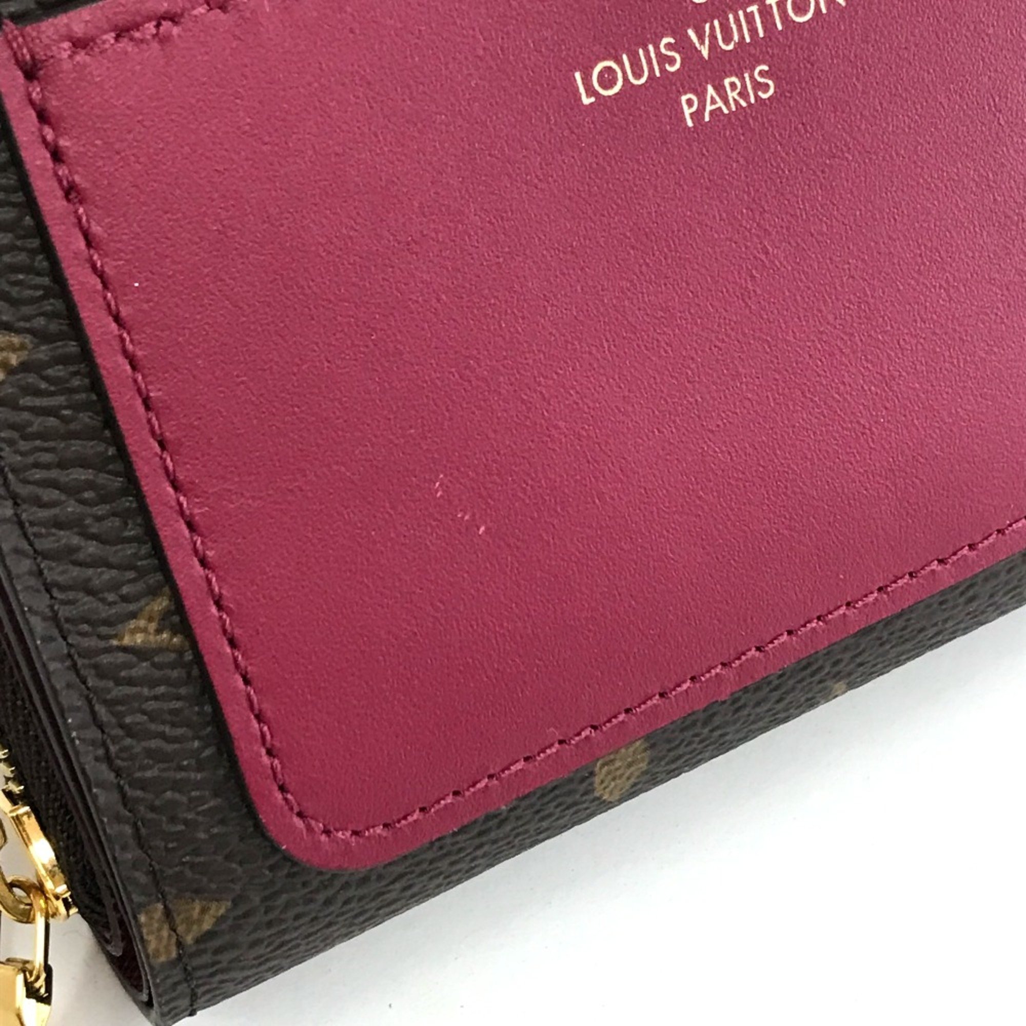 Louis Vuitton M82377 Monogram Folded wallet Fuchsia Brown