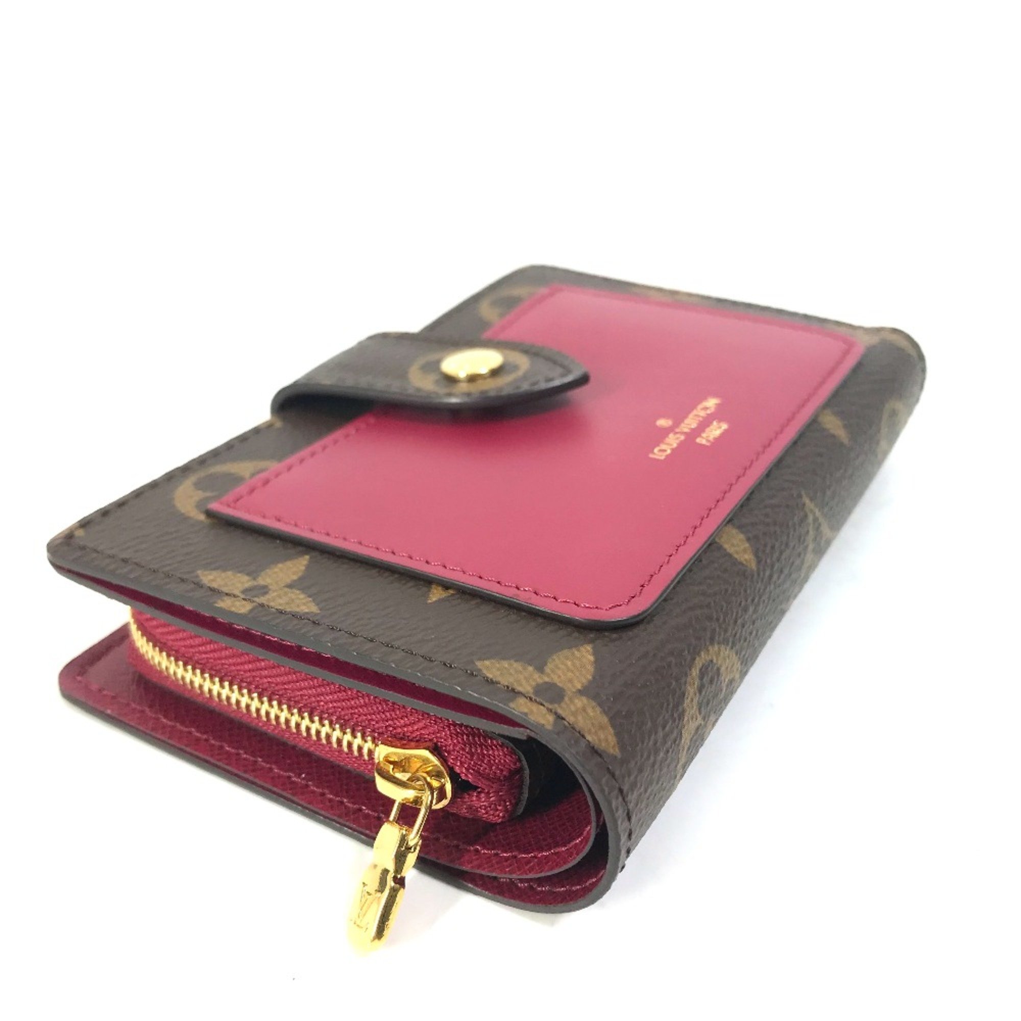 Louis Vuitton M69433 Monogram wallet case Folded wallet Brown x wine red