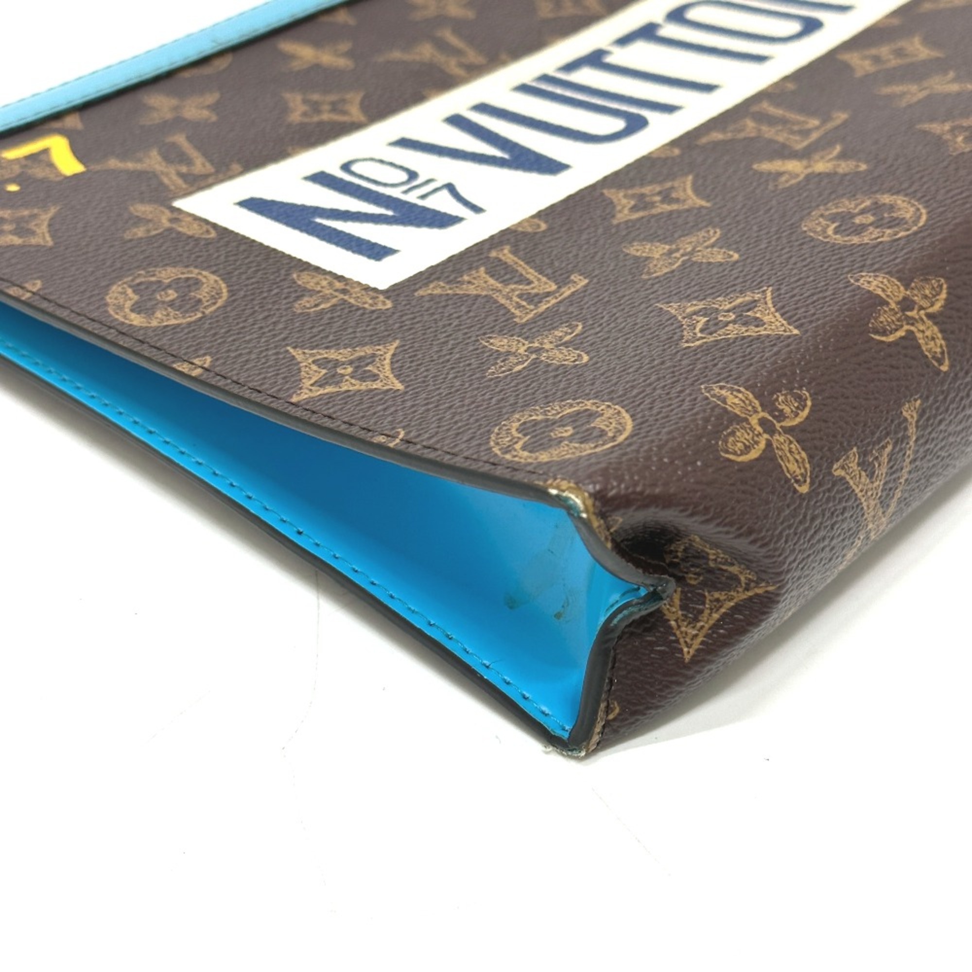 Louis Vuitton M81204 Monogram Pouch Cluch Bag Clutch bag Brown blue