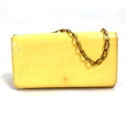 Louis Vuitton M90149 MonogramVernis Chain Wallet Hand Bag Long Wallet citron yellow