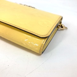 Louis Vuitton M90149 MonogramVernis Chain Wallet Hand Bag Long Wallet citron yellow