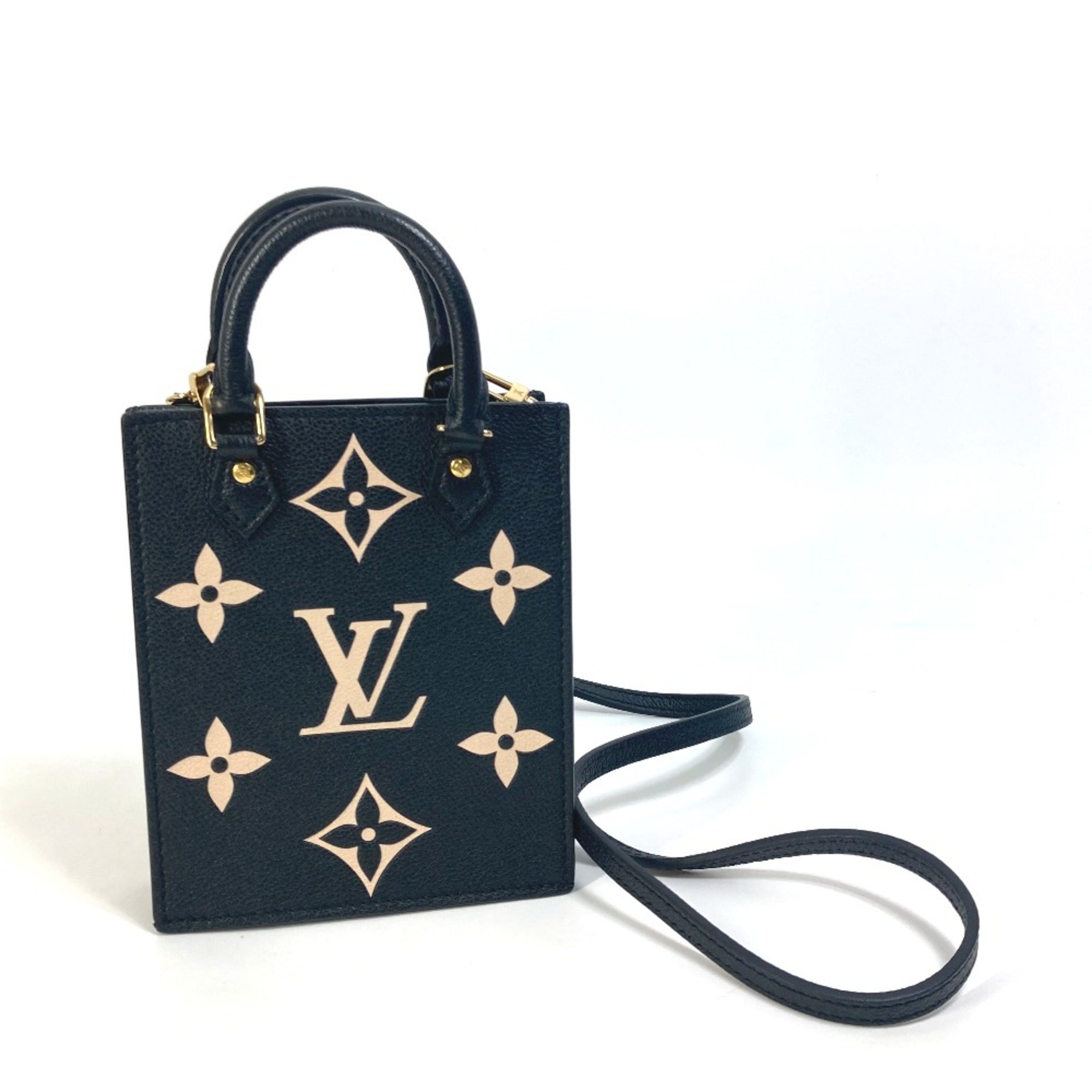 Louis Vuitton M81416 MonogramEmpreinte 2WAY Hand Bag Crossbody Shoulder Bag Black