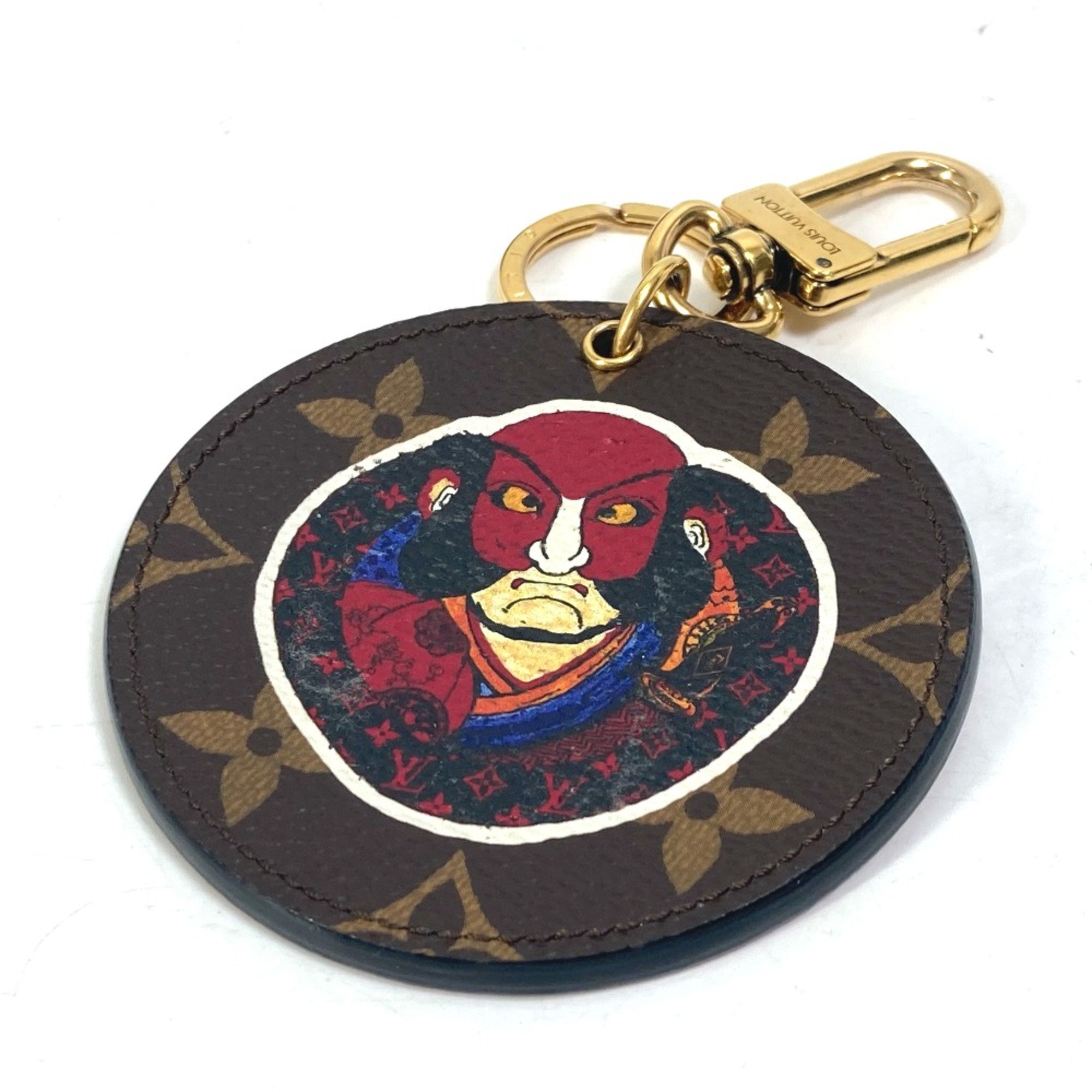 Louis Vuitton MP1949 Monogram Kansai Yamamoto Kabuki Daruma Bag Charm Key Holder Brown