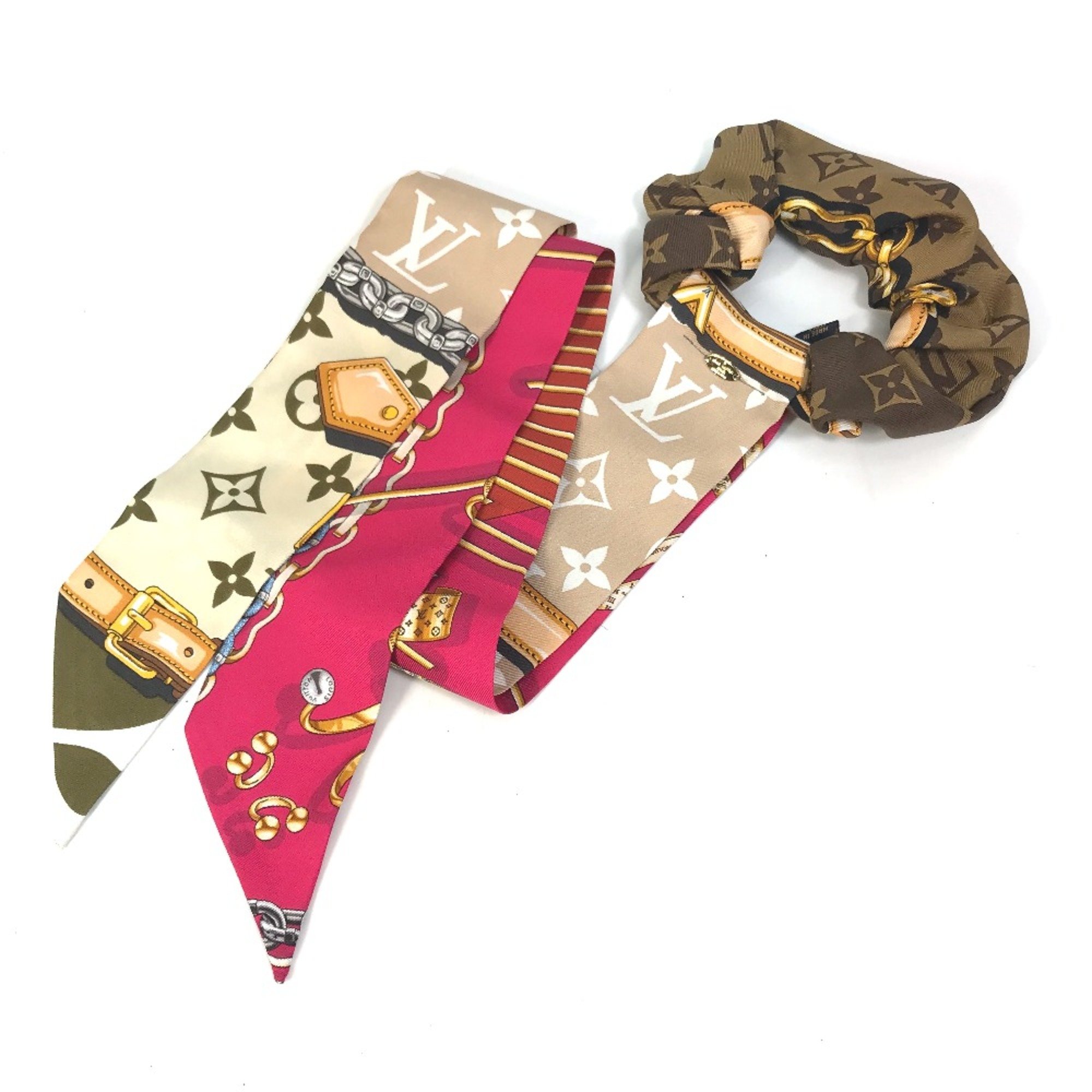 Louis Vuitton M68950 Monogram Hair rubber hair accessories Shush Brown pink