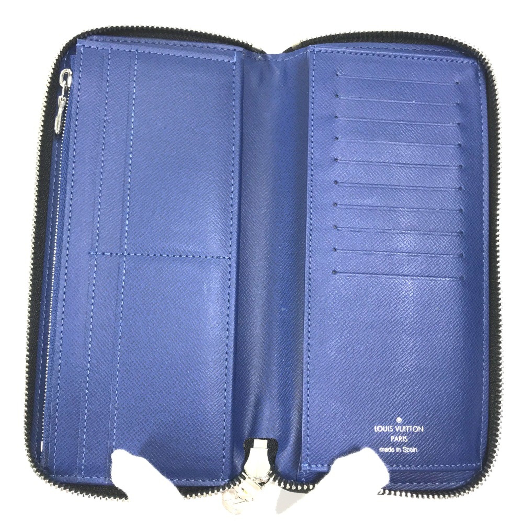 Louis Vuitton M30447 Taigalama Zip Around Long Wallet blue