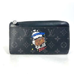 Louis Vuitton M80994 Monogram Eclipse Trunk print Long Wallet Black blue