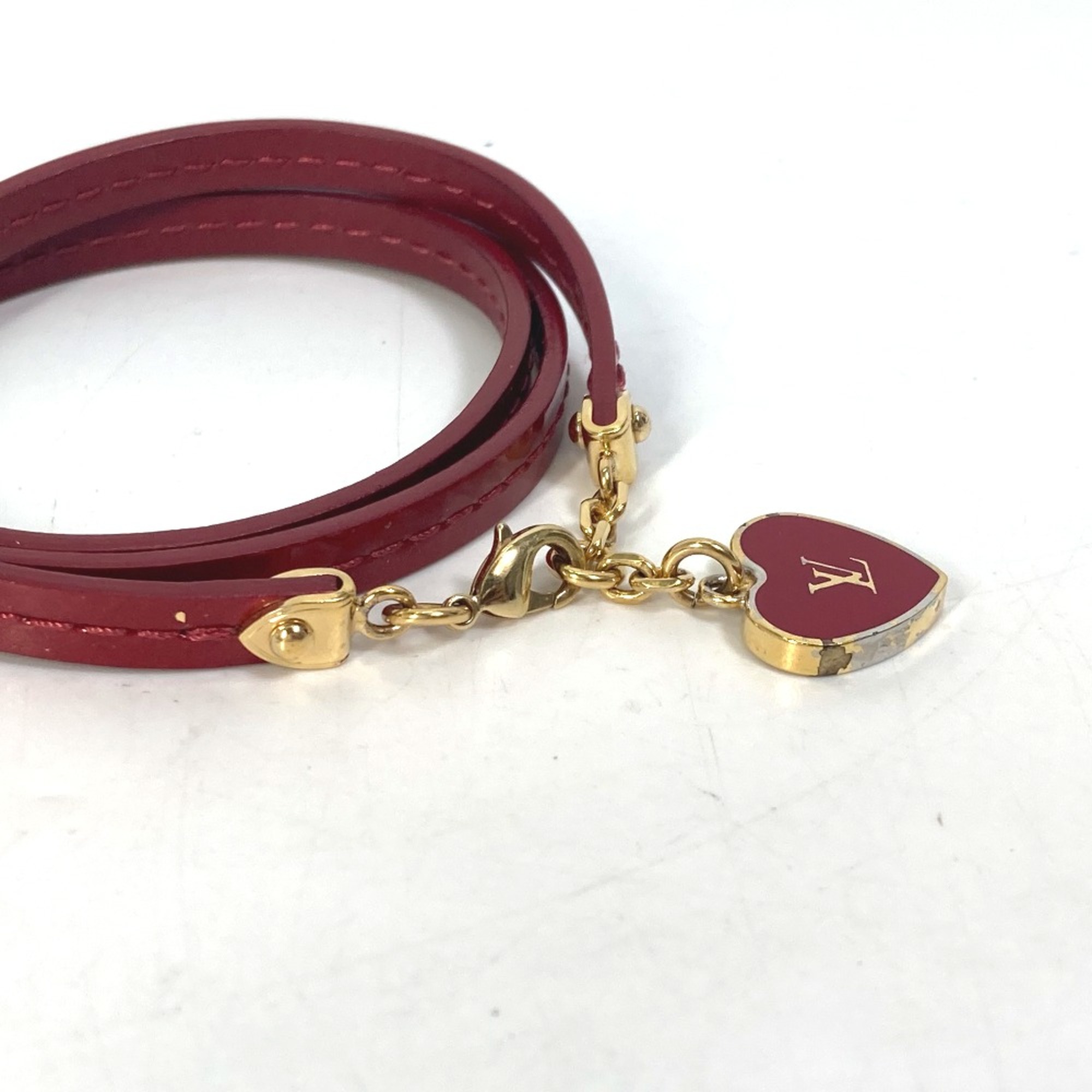 Louis Vuitton M6625F LV logo accessories triple Bracelet Red Gold