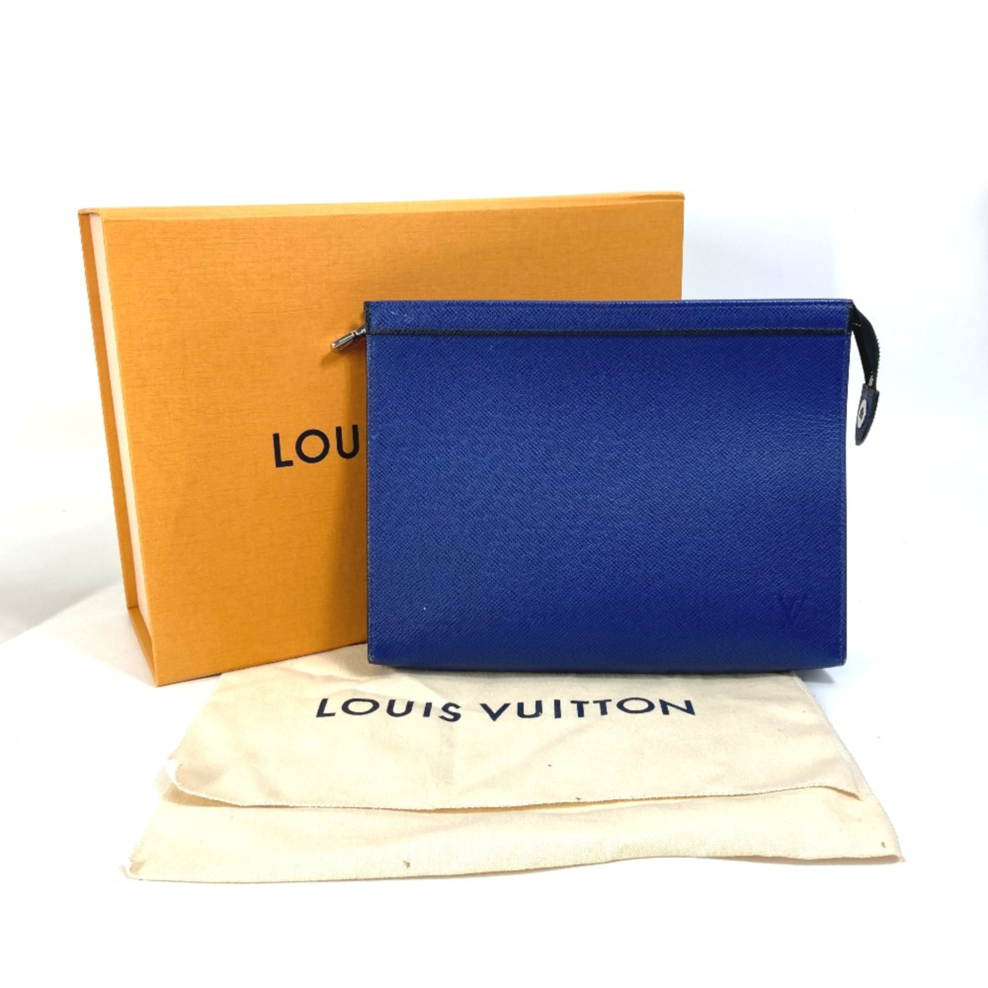 Louis Vuitton M30575 Taiga bag pouch Cluch Bag taiga cobalt blue