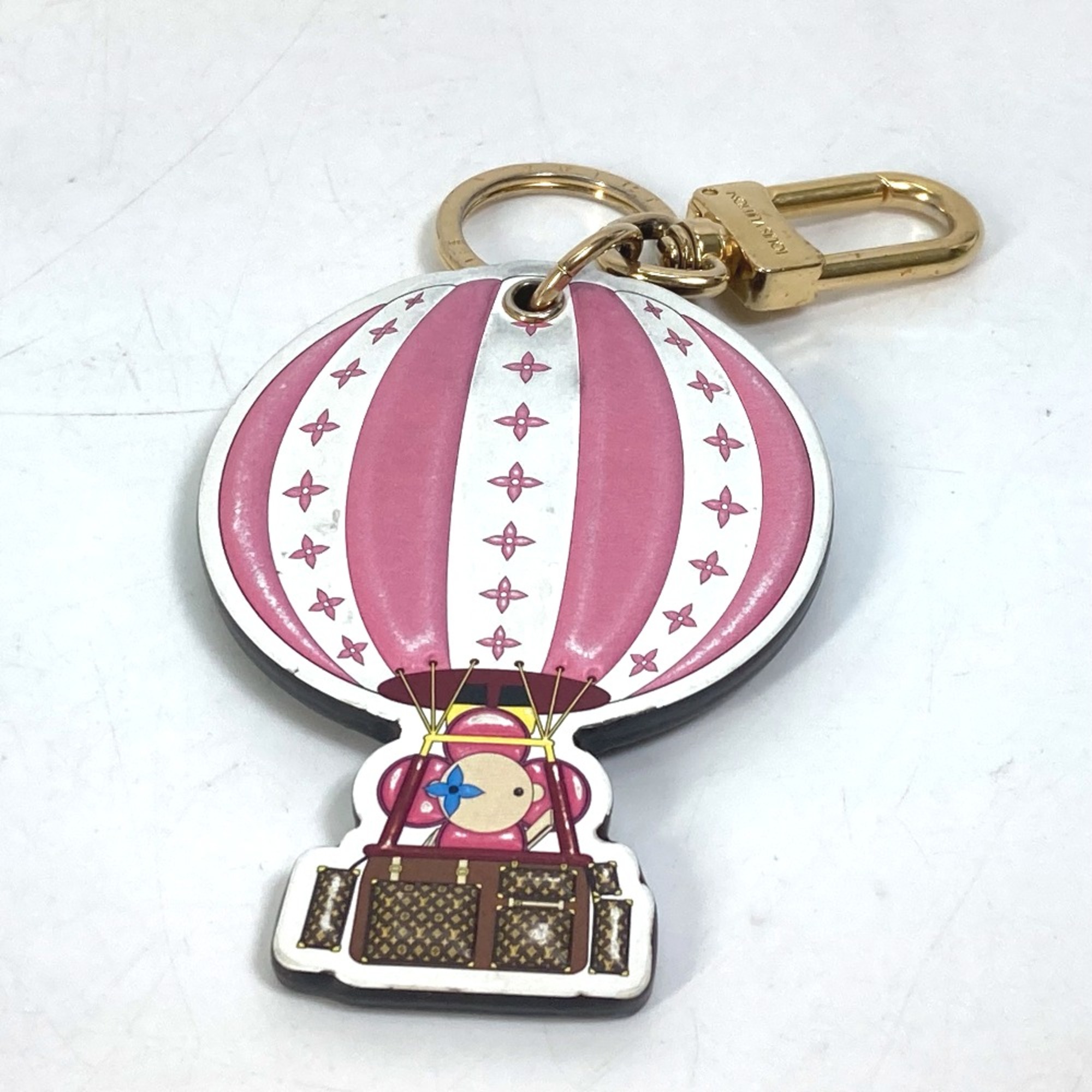 Louis Vuitton M68654 Monogram Bag Charm Key Holder pink White