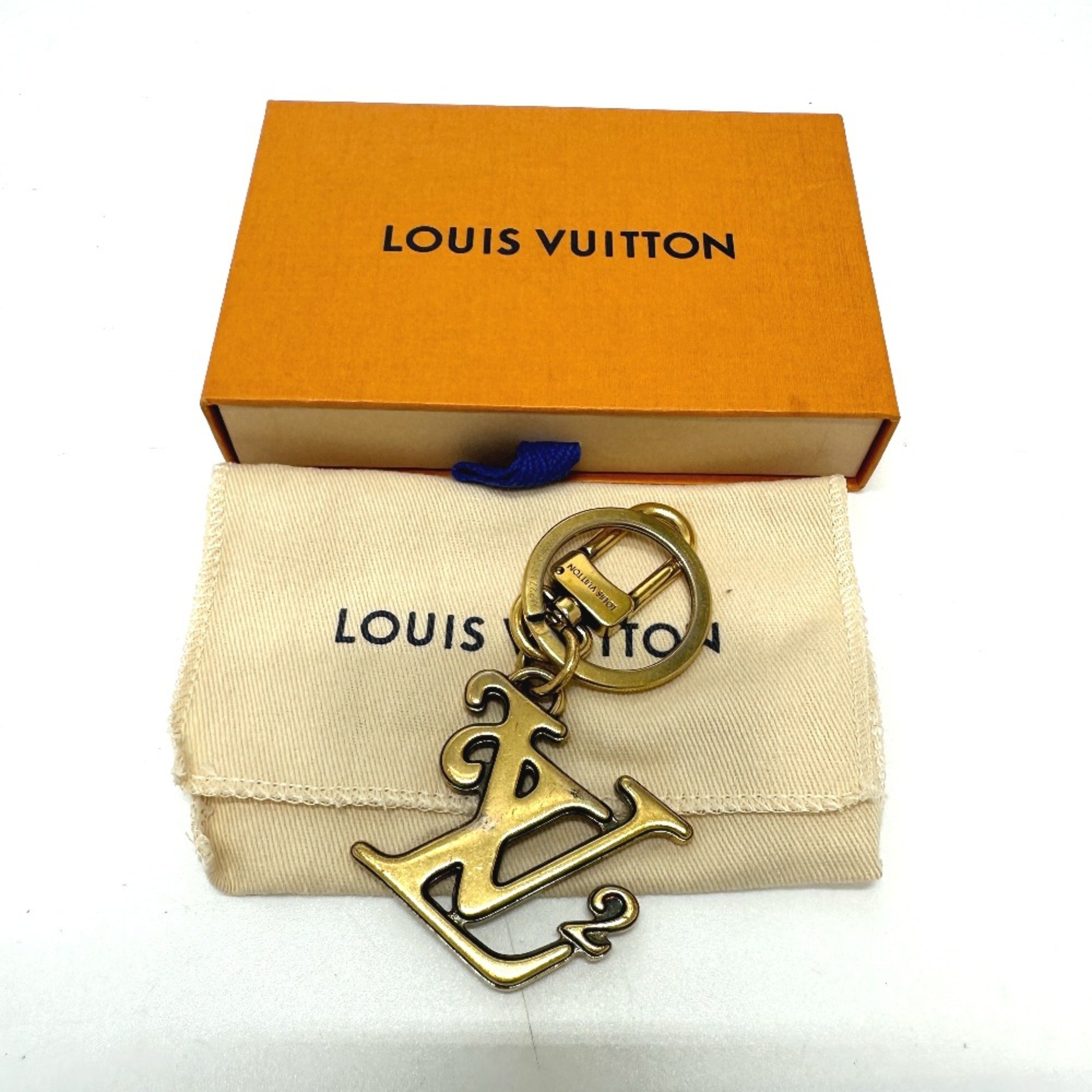 Louis Vuitton MP2715 NIGO collaboration Bag Charm logo Key Holder Gold