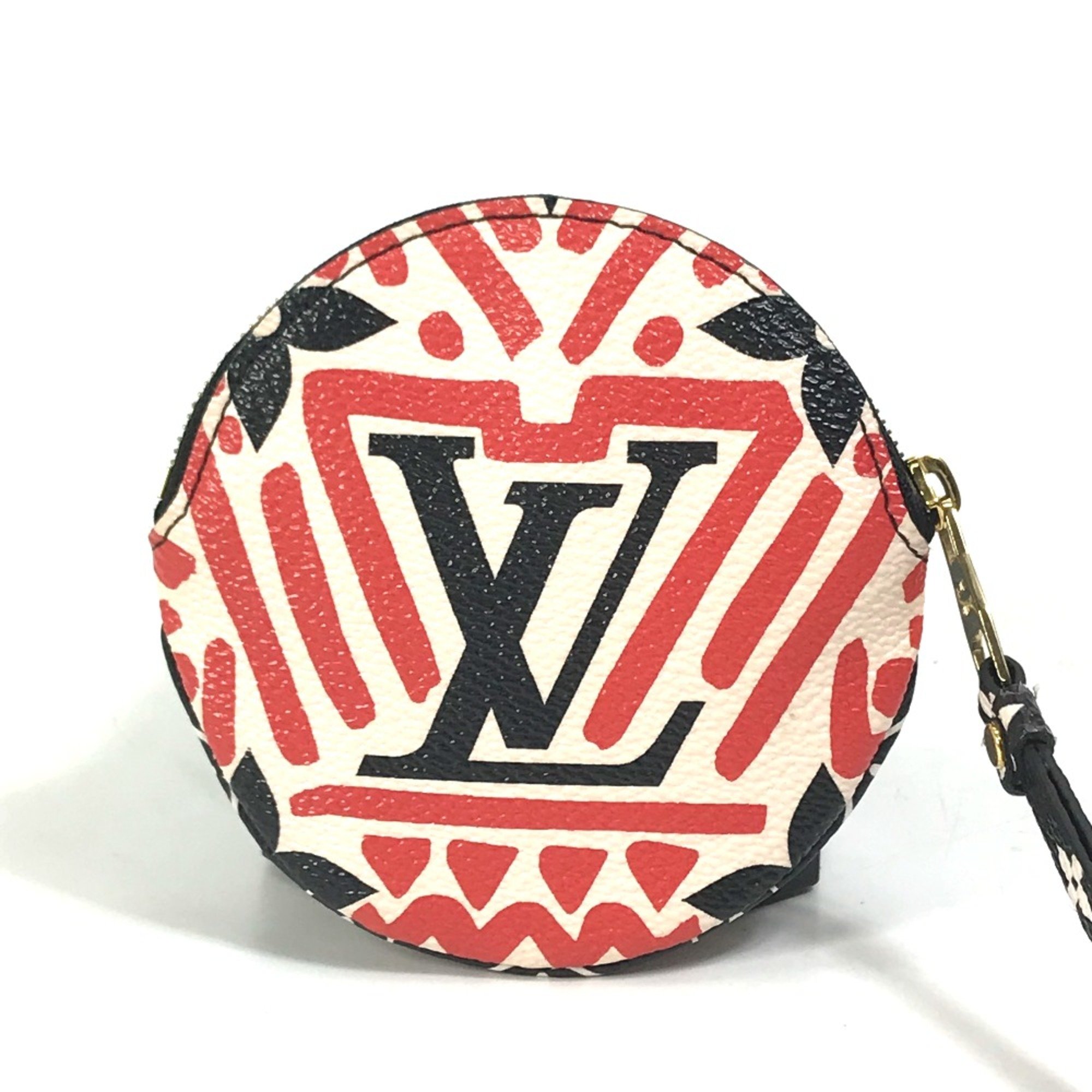 Louis Vuitton M69505 LV Clafoutis Coin Compartment Round coin purse Red x White x Black