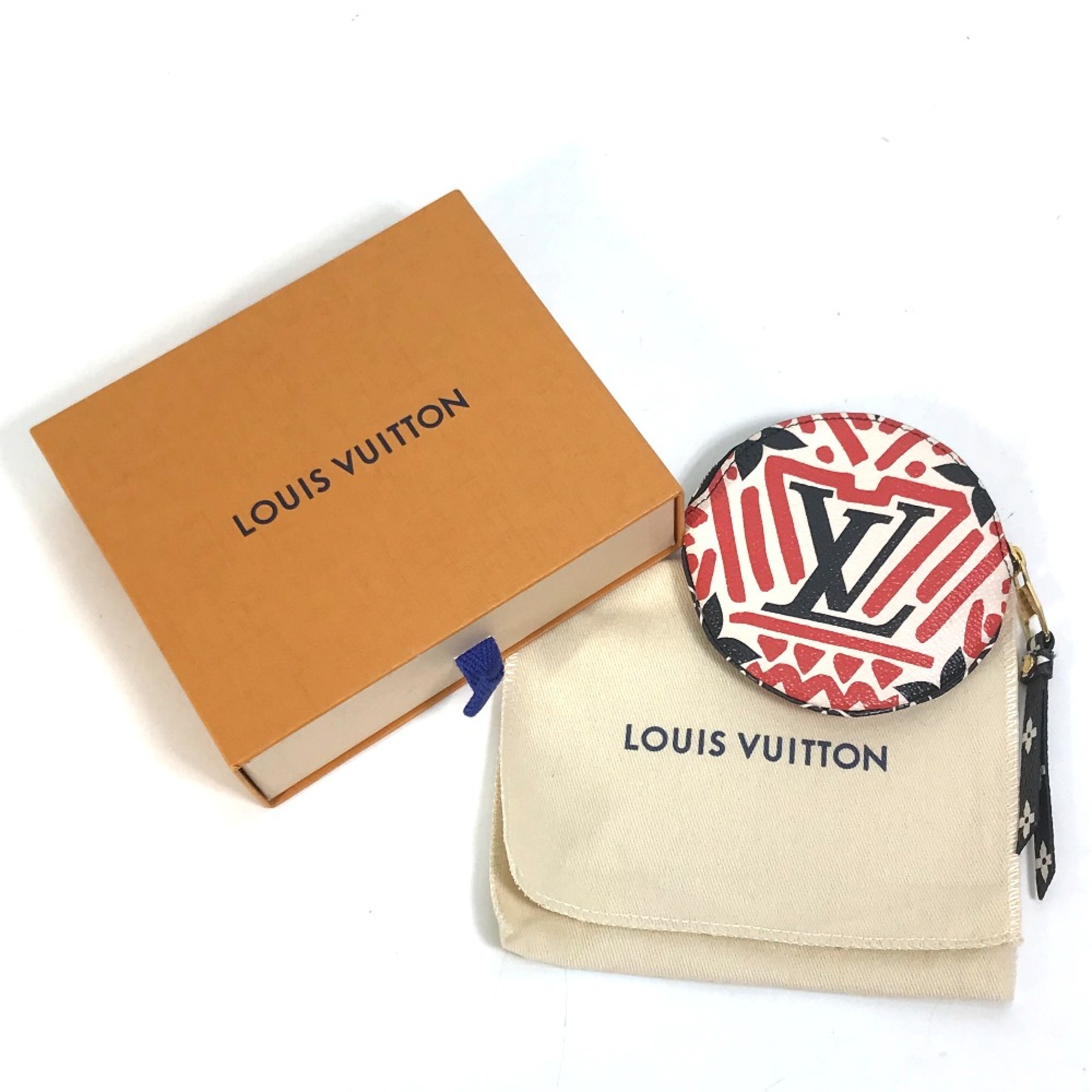 Louis Vuitton M69505 LV Clafoutis Coin Compartment Round coin purse Red x White x Black