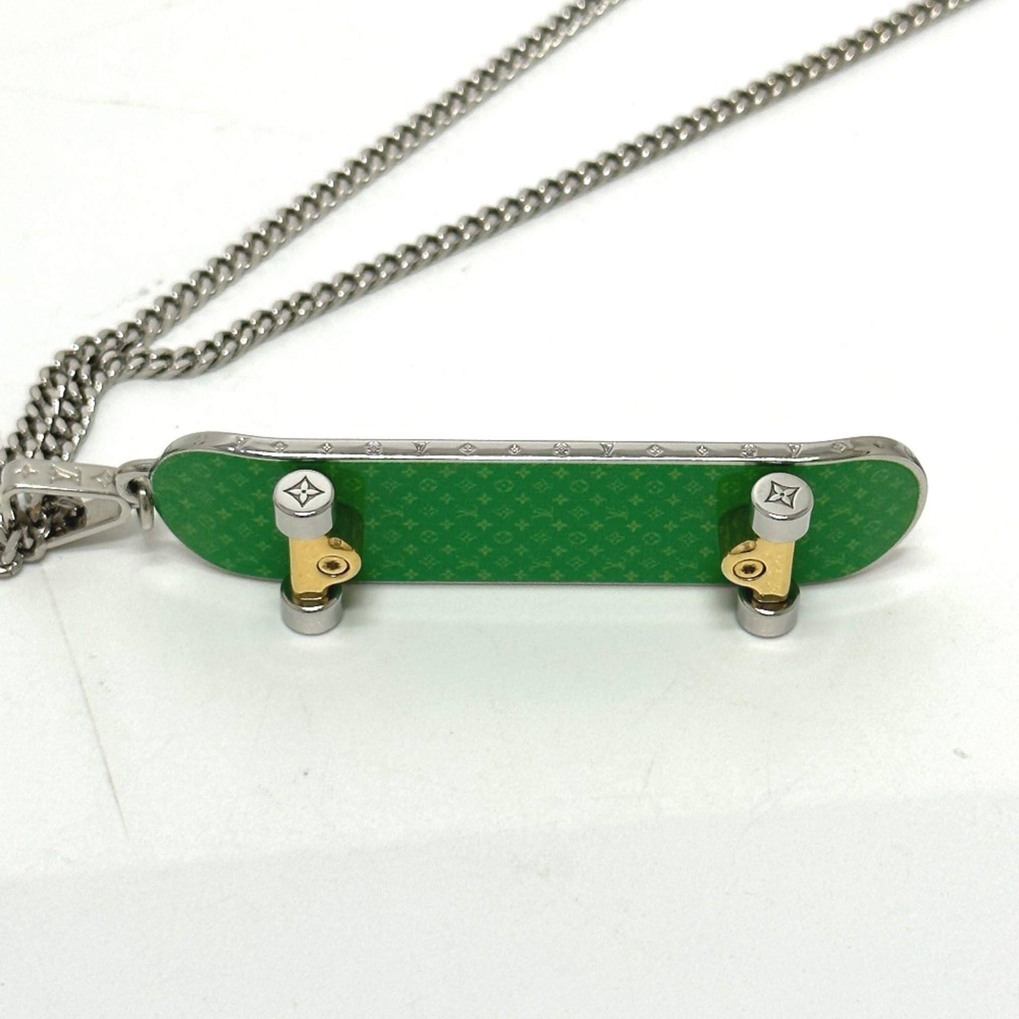 Louis Vuitton MP3277 Chain Accessories Necklace Silver Green