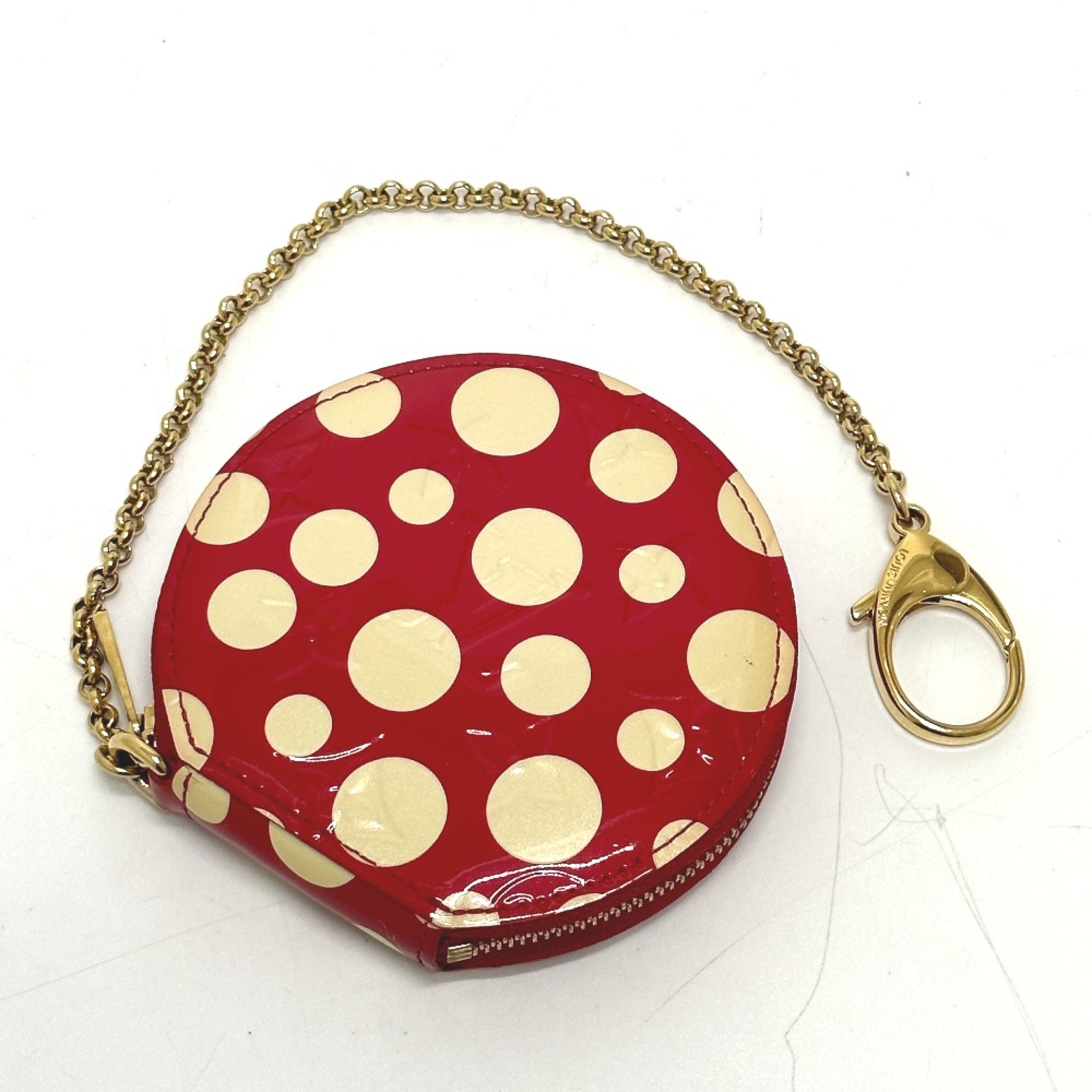 Louis Vuitton M91570 MonogramVernis Yayoi Kusama collaboration Wallet Coin Compartment coin purse Red White