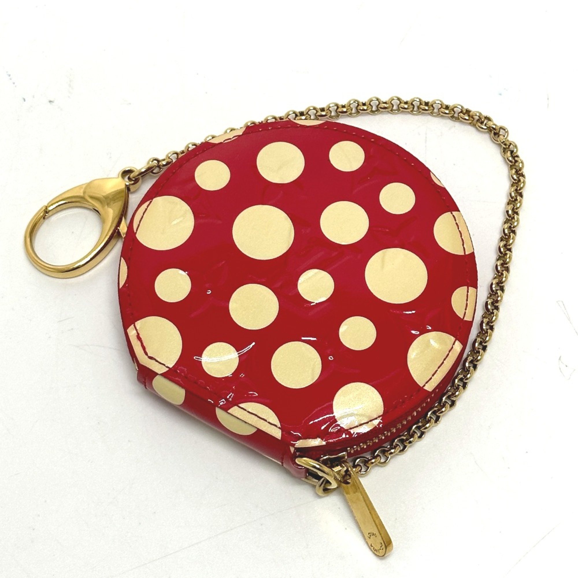 Louis Vuitton M91570 MonogramVernis Yayoi Kusama collaboration Wallet Coin Compartment coin purse Red White