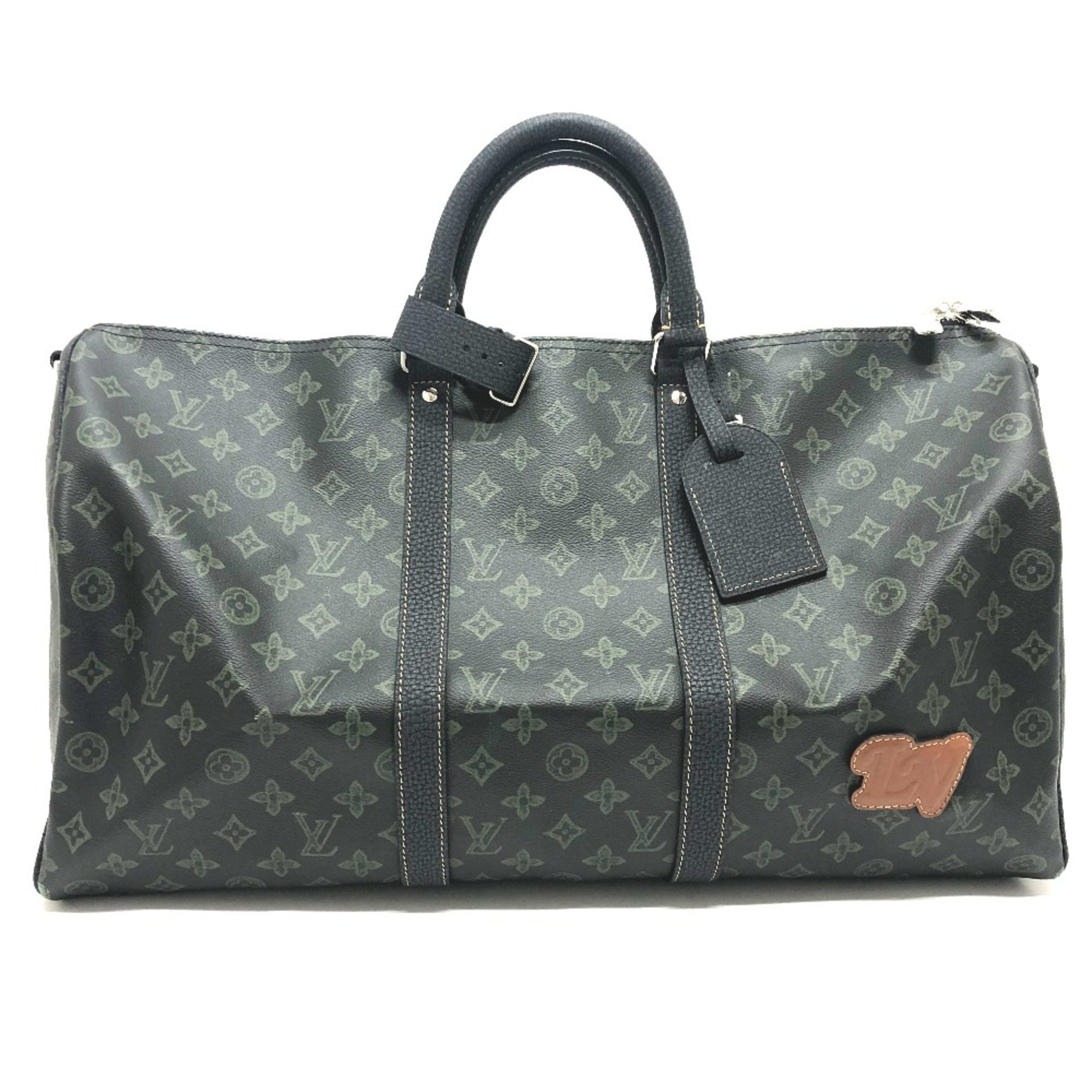 Louis Vuitton M46334 Monogram textile Duffle Bag Green SilverHardware eLADY Globazone