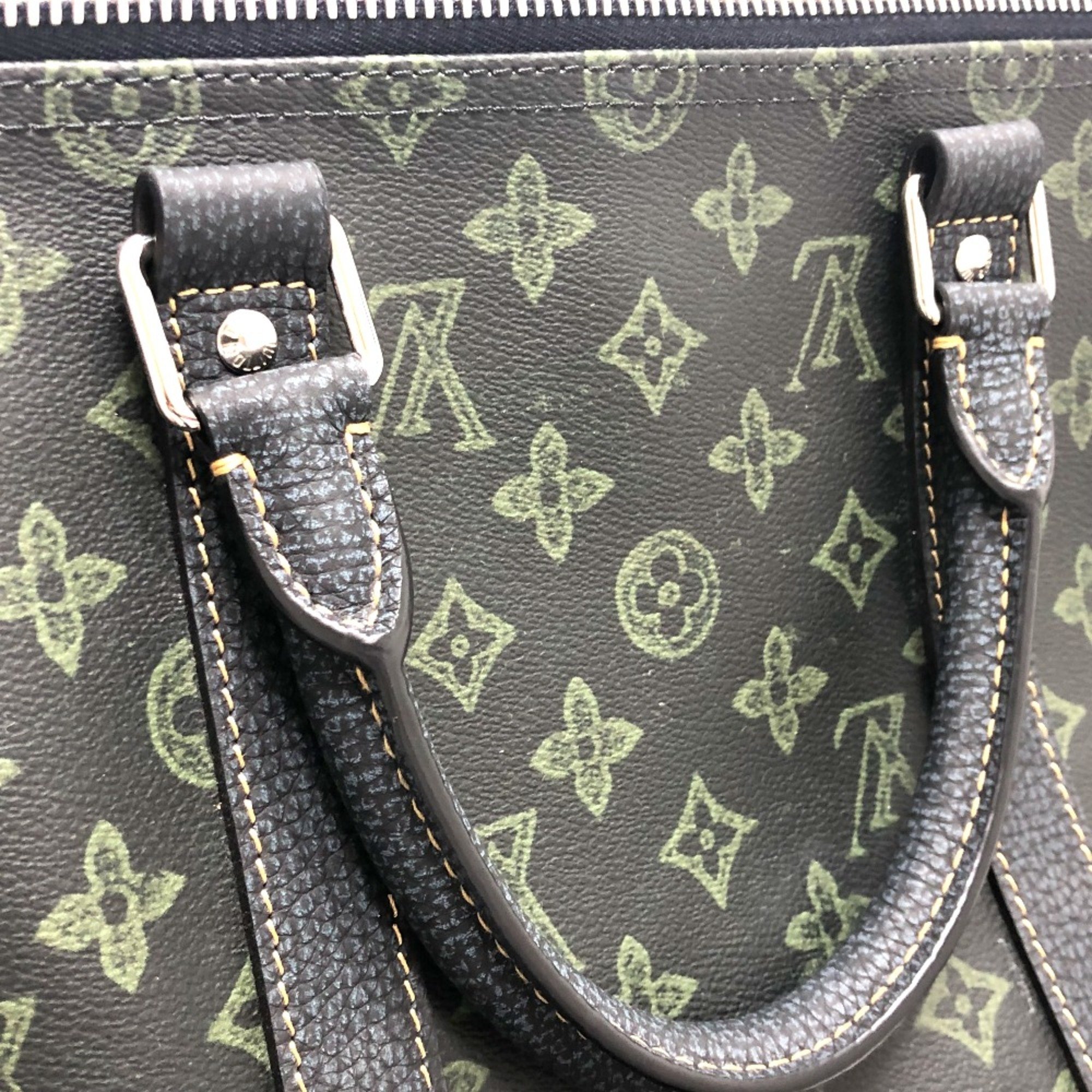 Louis Vuitton M46334 Monogram textile Duffle Bag Green SilverHardware