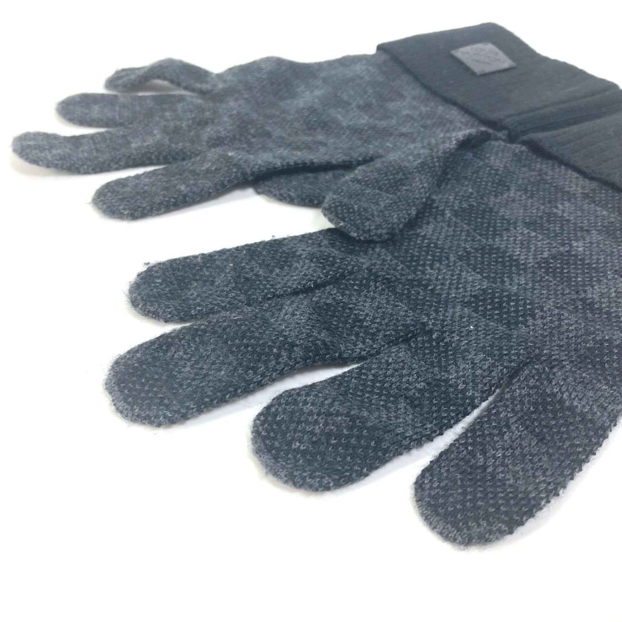 Louis Vuitton M77992 Damier Graphite gloves leather tag Glove Black