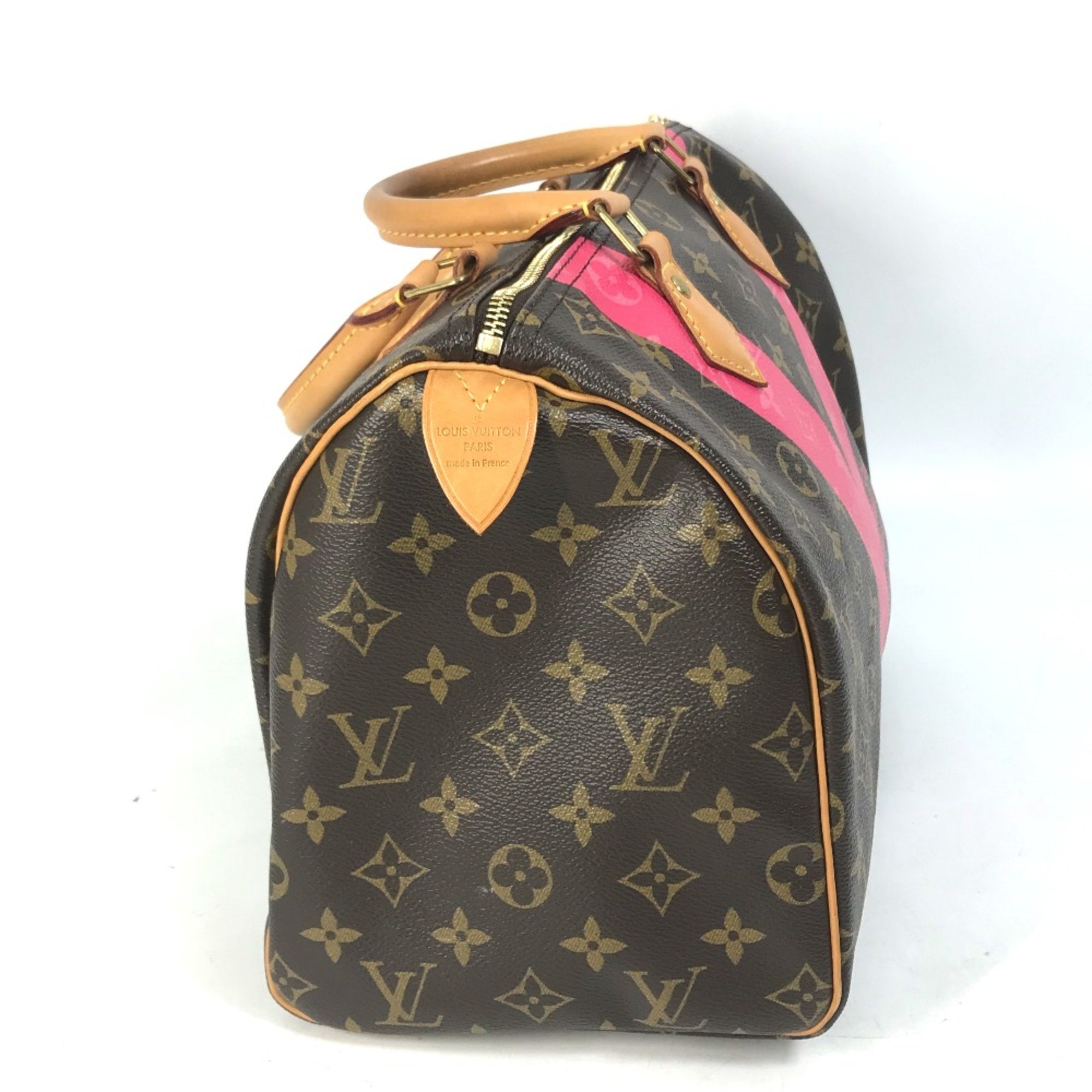 Louis Vuitton M41533 Monogram V Hand Bag Duffle Bag Brown pink