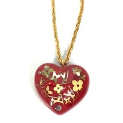 Louis Vuitton M66087 LV logo Heart Necklace Necklace Red