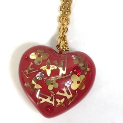 Louis Vuitton M66087 LV logo Heart Necklace Necklace Red