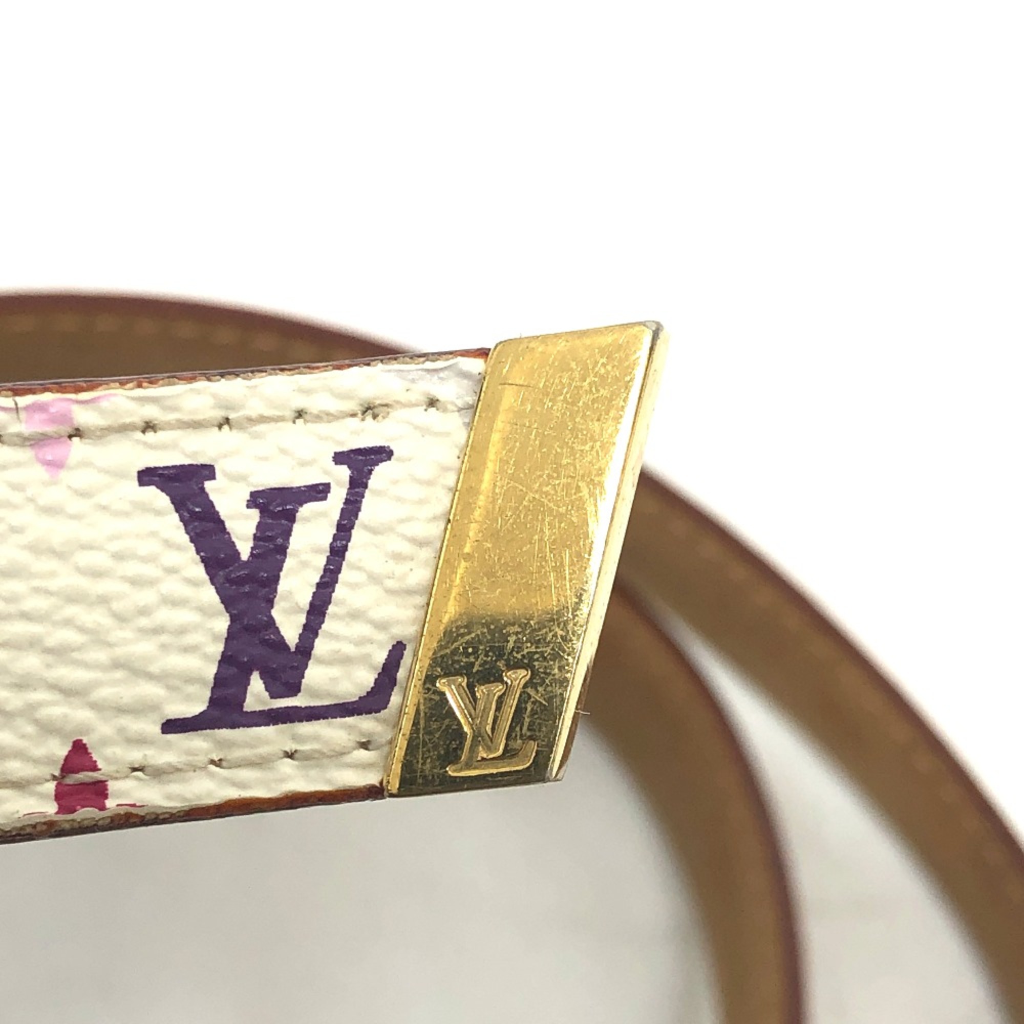 Louis Vuitton M9272W MonogramMulticolore Fashion Accessories belt Blanc Multicolore GoldHardware