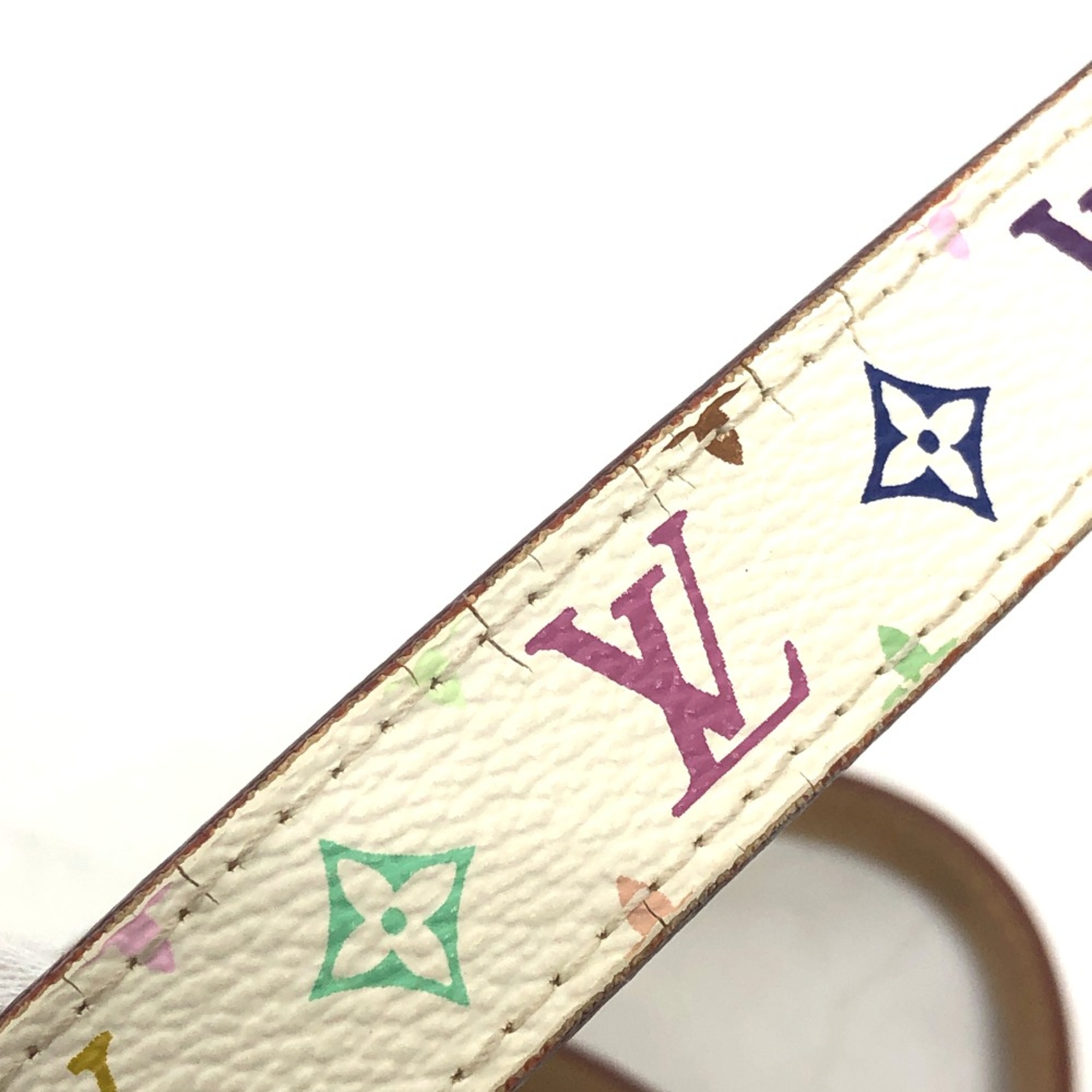 Louis Vuitton M9272W MonogramMulticolore Fashion Accessories belt Blanc Multicolore GoldHardware