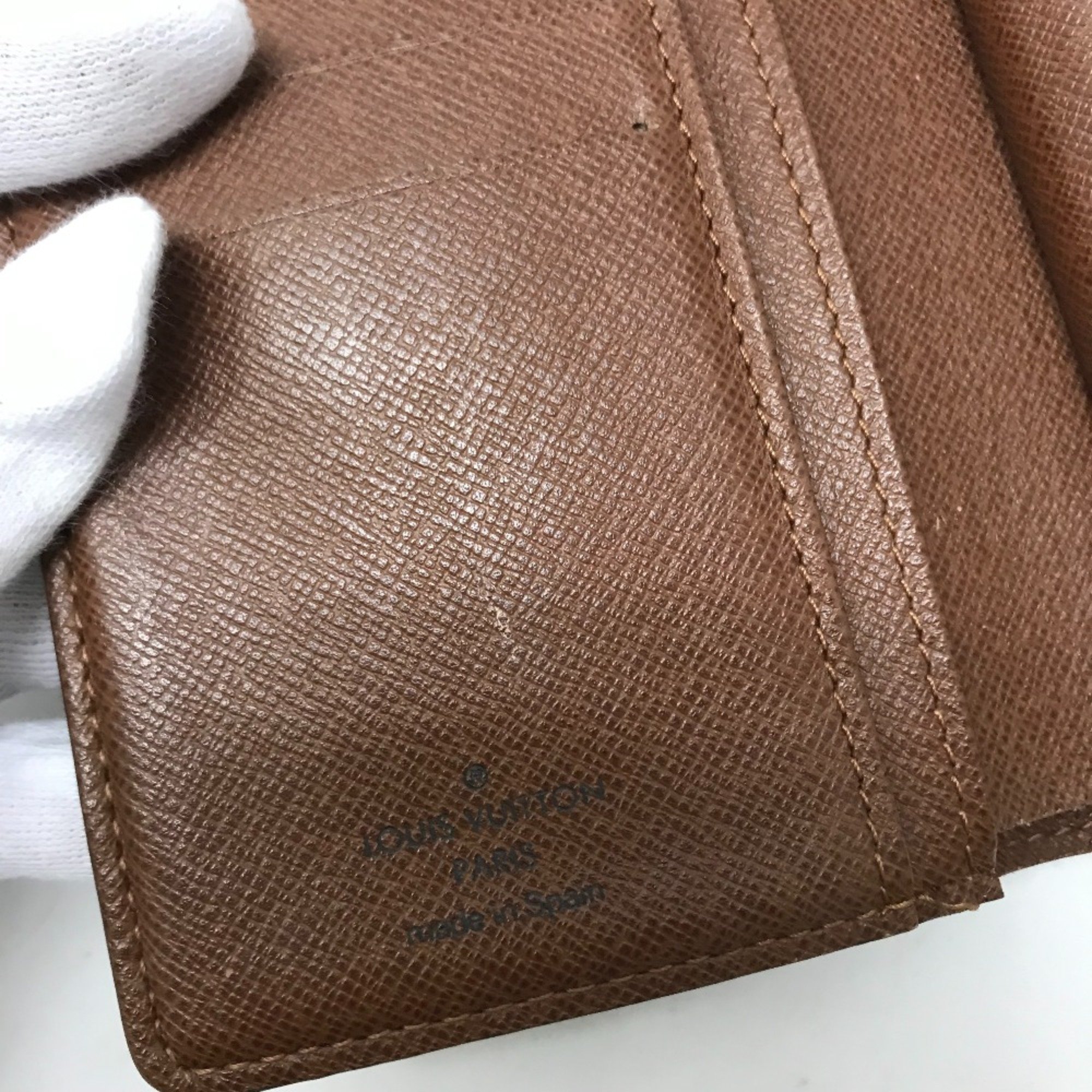 Louis Vuitton M61663 Monogram Kisslock Folded wallet Brown